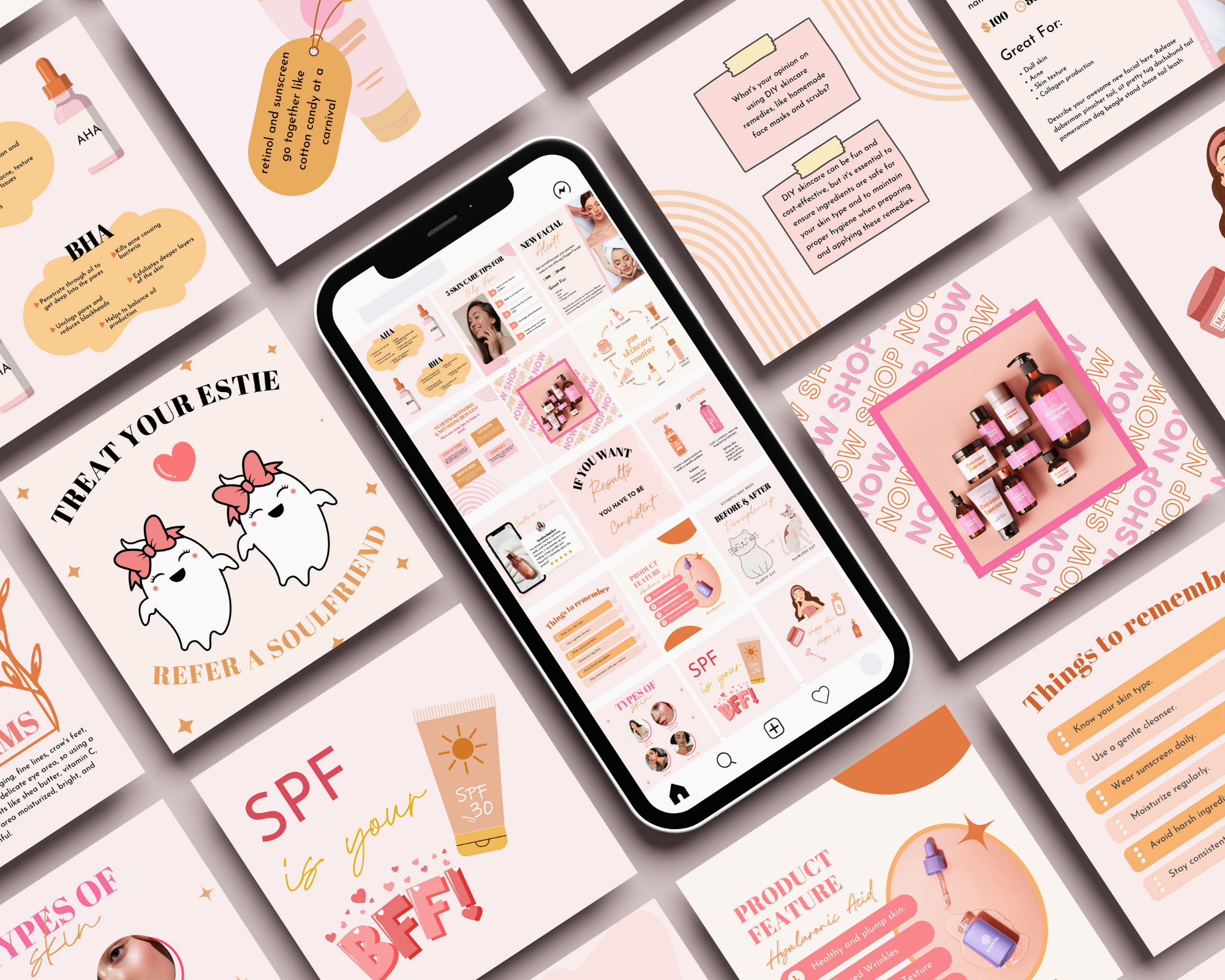 Esthetician Instagram Templates For Skincare Social Media