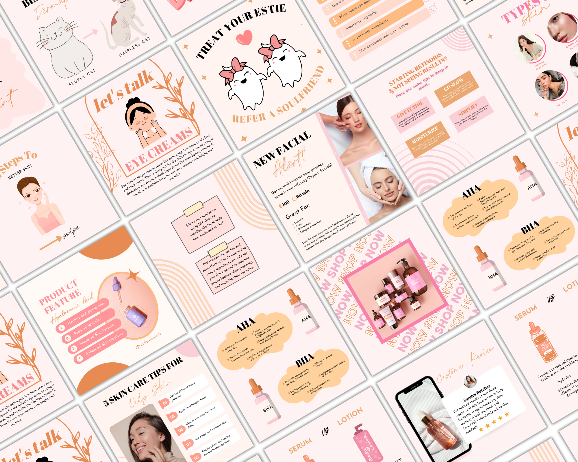Esthetician Instagram Templates For Skincare Social Media