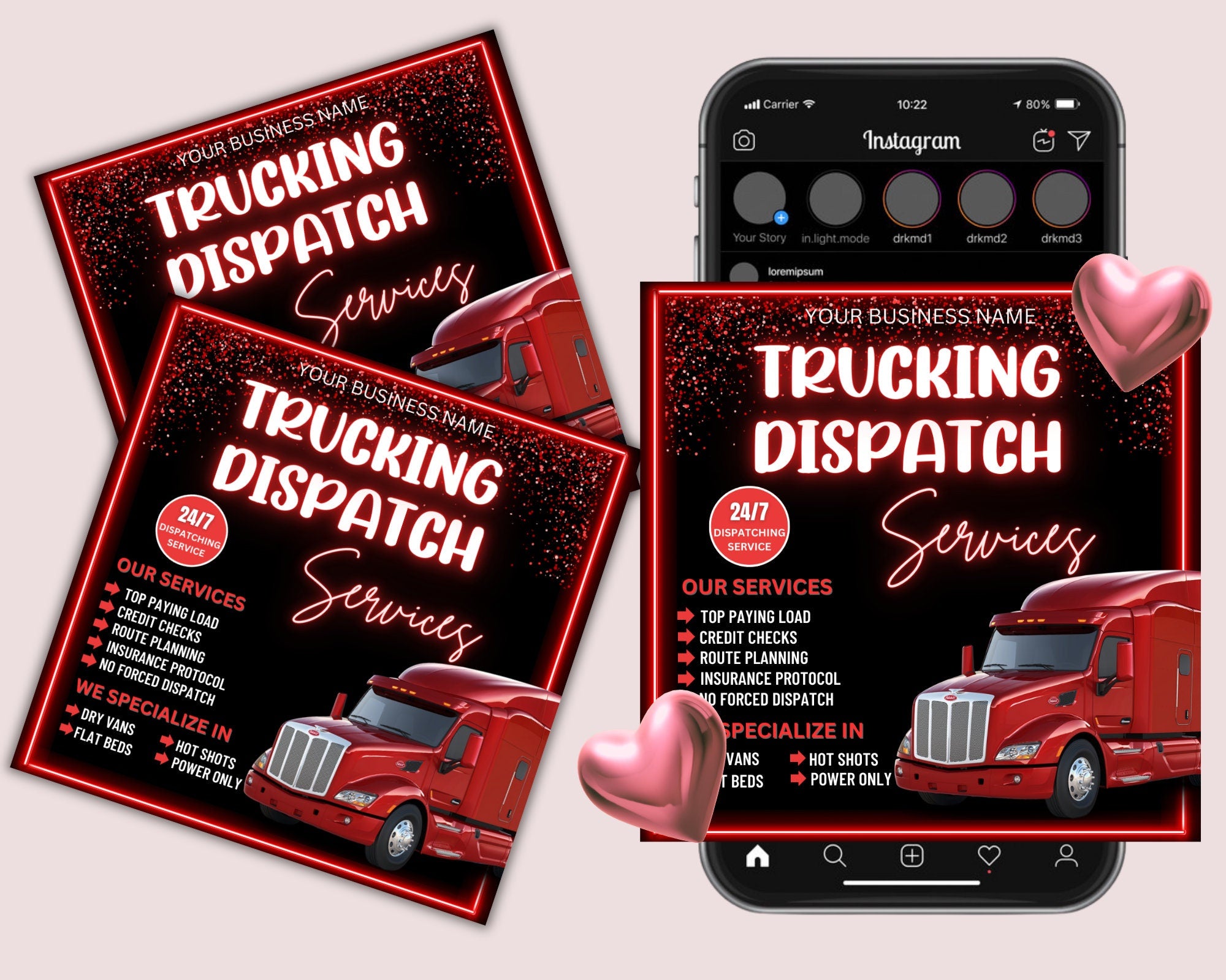 Truck Dispatcher Flyer, Freight Dispatching Flyer, Truck Business Flyer, Dispatch Service Template Trucking Flyer