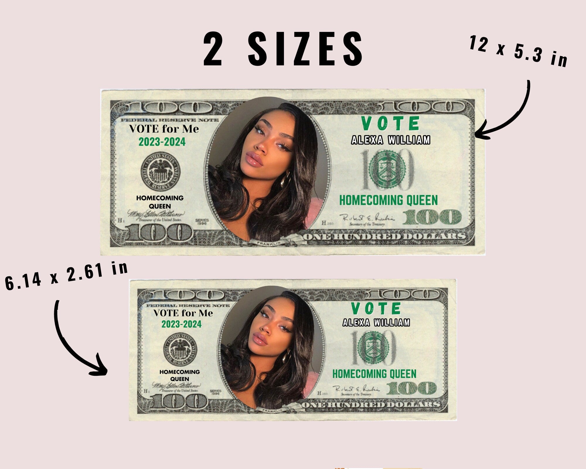 Homecoming Campaign Money, Editable Fake Money, Prom Queen, Homecoming 100 bill, Blue Money Vote For Me, Election, Campaign, Print and Cut