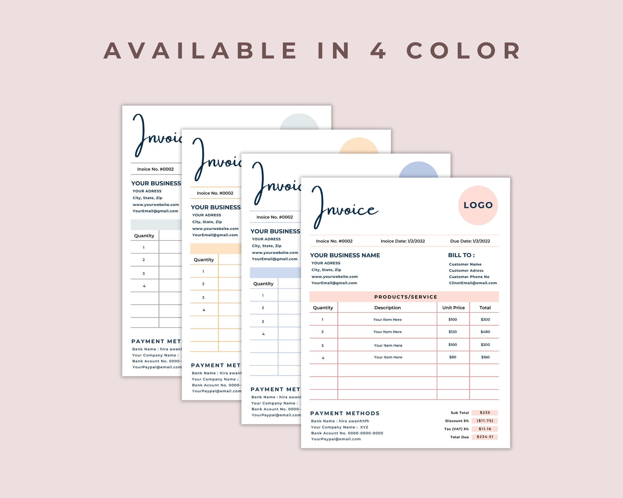 Digital Invoice Template, Invoice Template Editable, Receipt Templates, Business Receipt, Invoice Receipt, Business Invoice