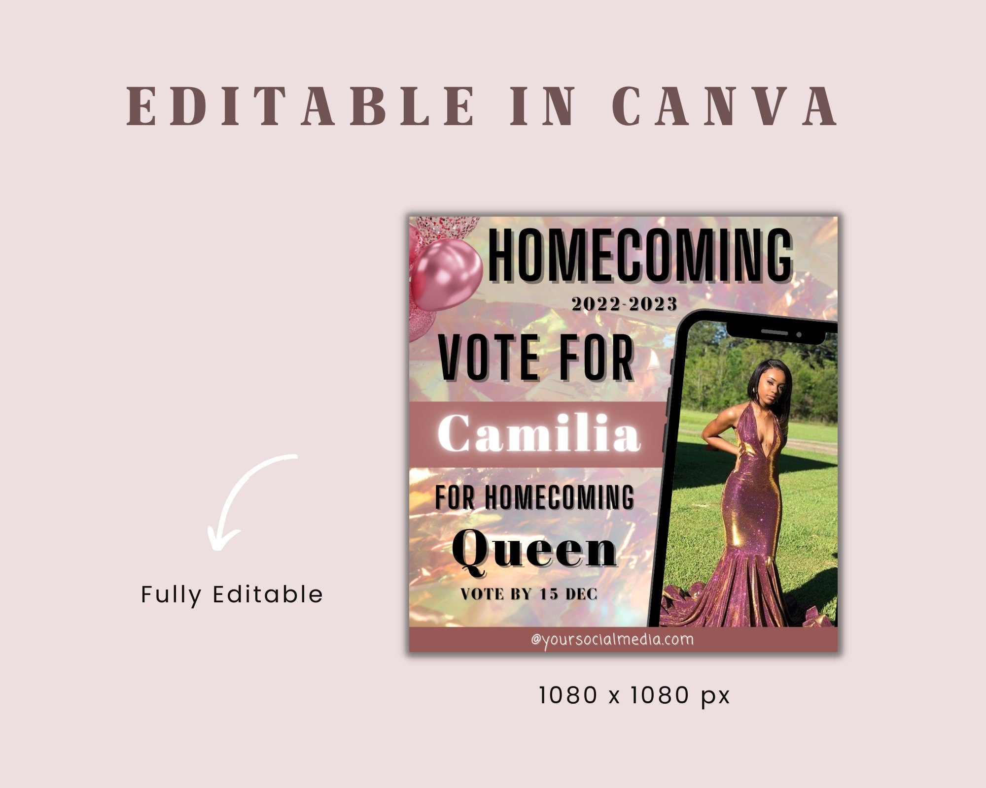 Homecoming Queen Vote Flyer, Homecoming Sale, School Flyer, Class Flyer, Homecoming Campaign, Homecoming Court, Homecoming Flyer
