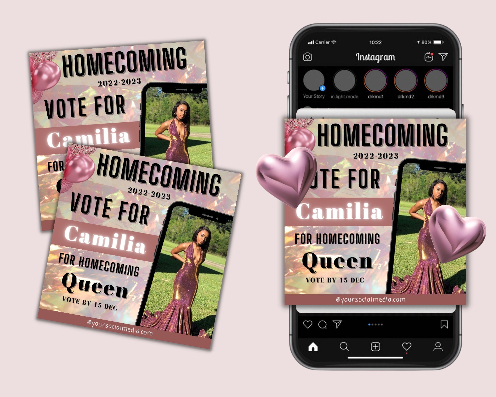 Homecoming Queen Vote Flyer, Homecoming Sale, School Flyer, Class Flyer, Homecoming Campaign, Homecoming Court, Homecoming Flyer
