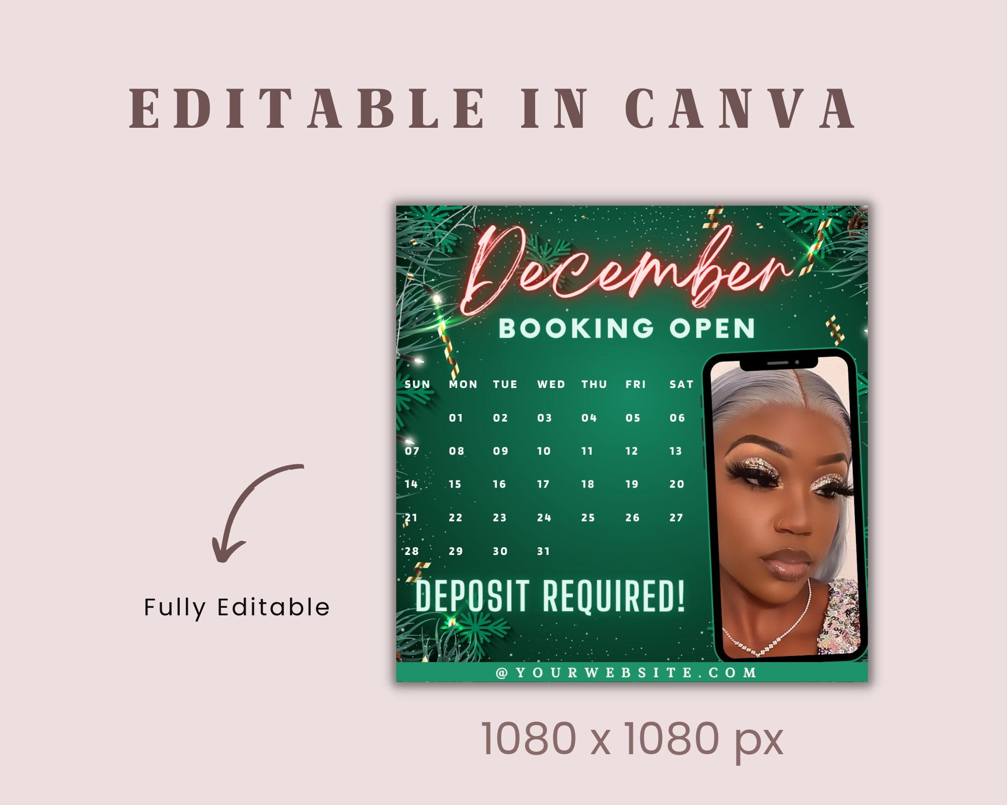 Christmas Appointment Available Flyer, December Book Now, Social Media Flyer, December Appointment Flyer, Hair Appointments