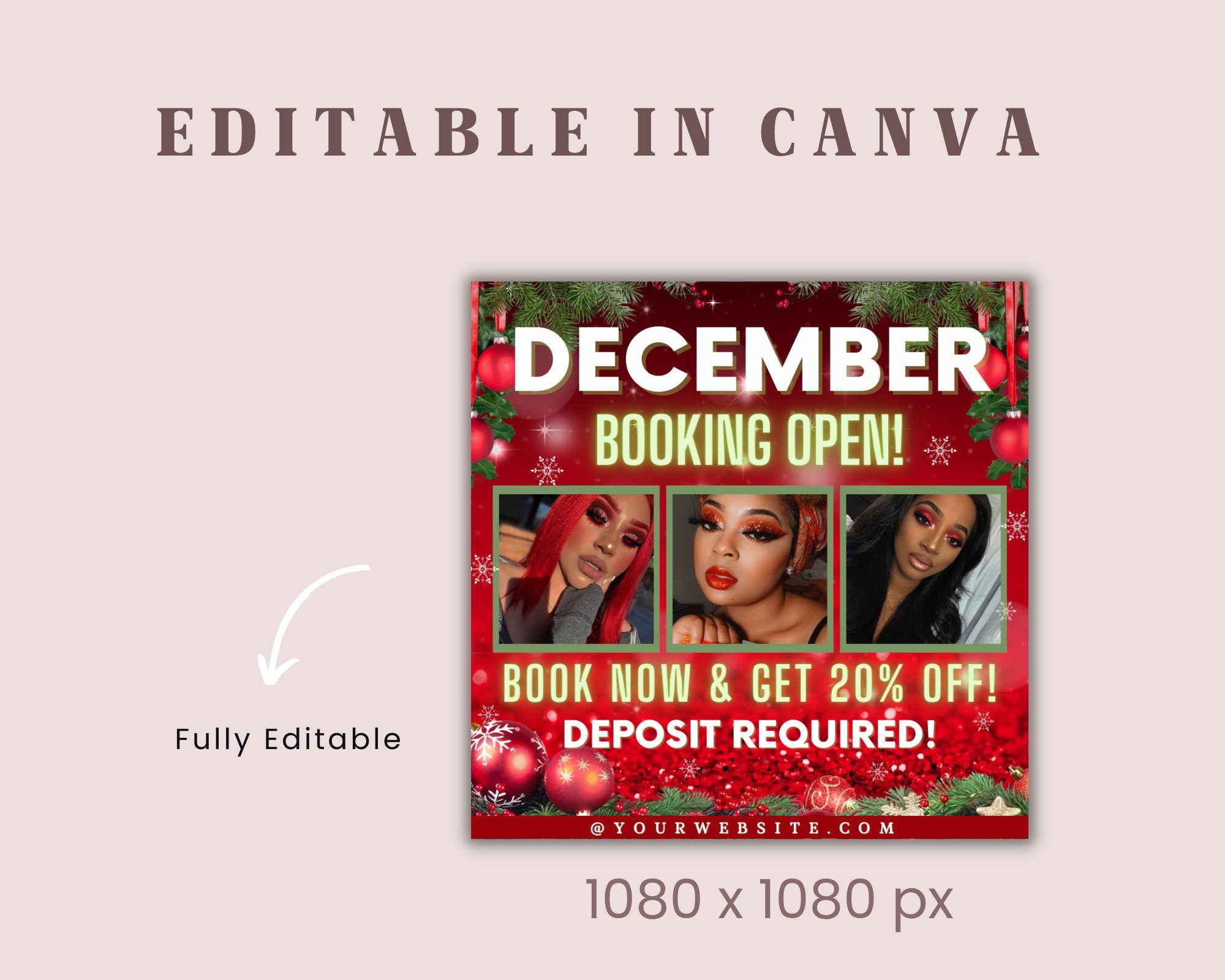 Appointment Available Flyer, December Book Now, Christmas Book Now, Christmas Appointment, December Appointment Flyer