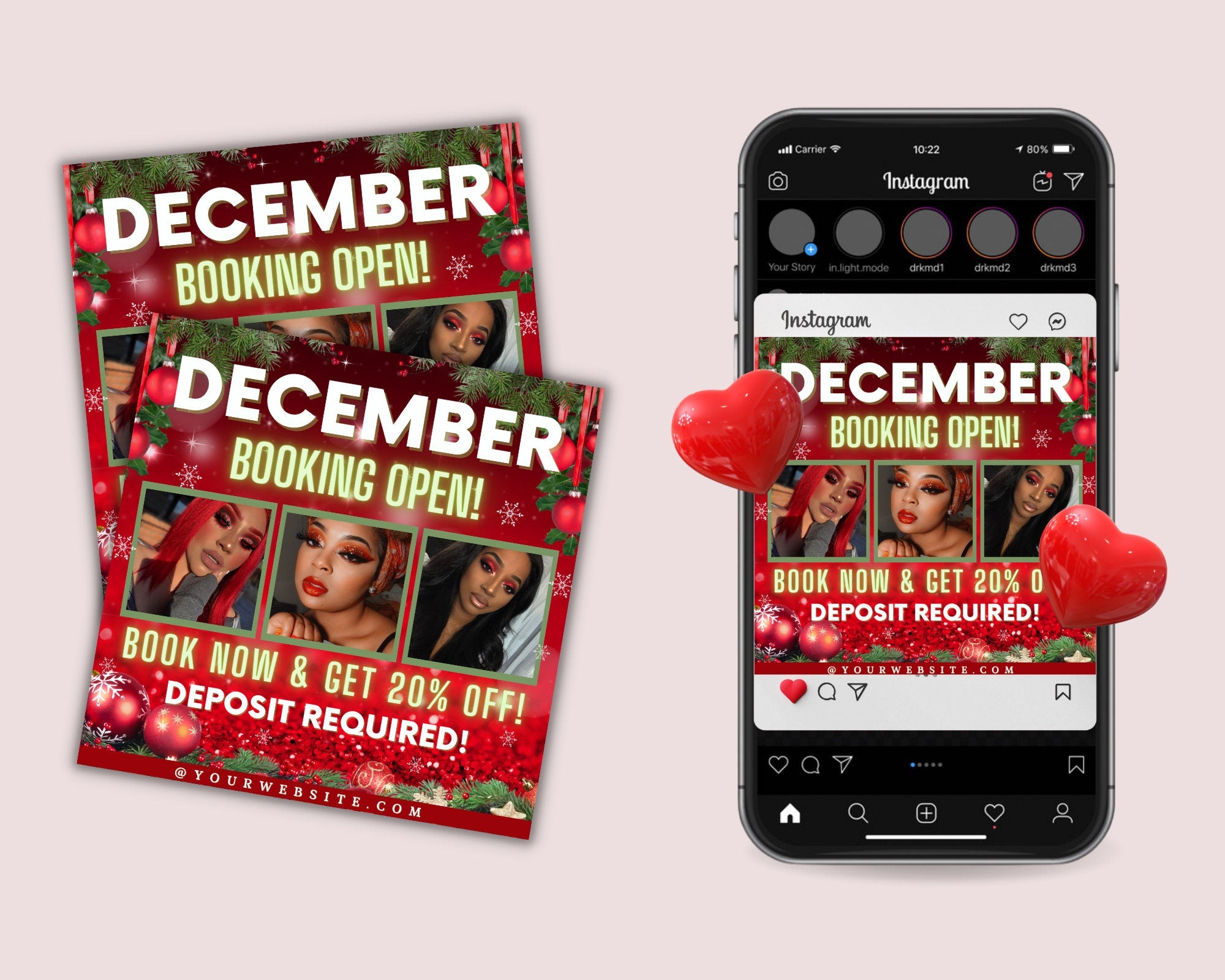 Appointment Available Flyer, December Book Now, Christmas Book Now, Christmas Appointment, December Appointment Flyer