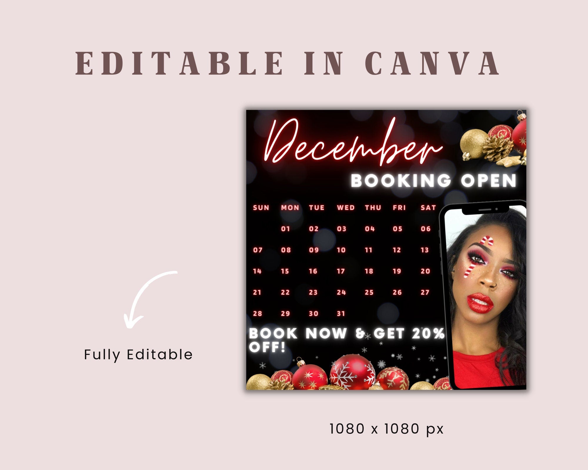 Appointment Available Flyer, December Book Now, Christmas Book Now, Christmas Appointment, December Appointment Flyer
