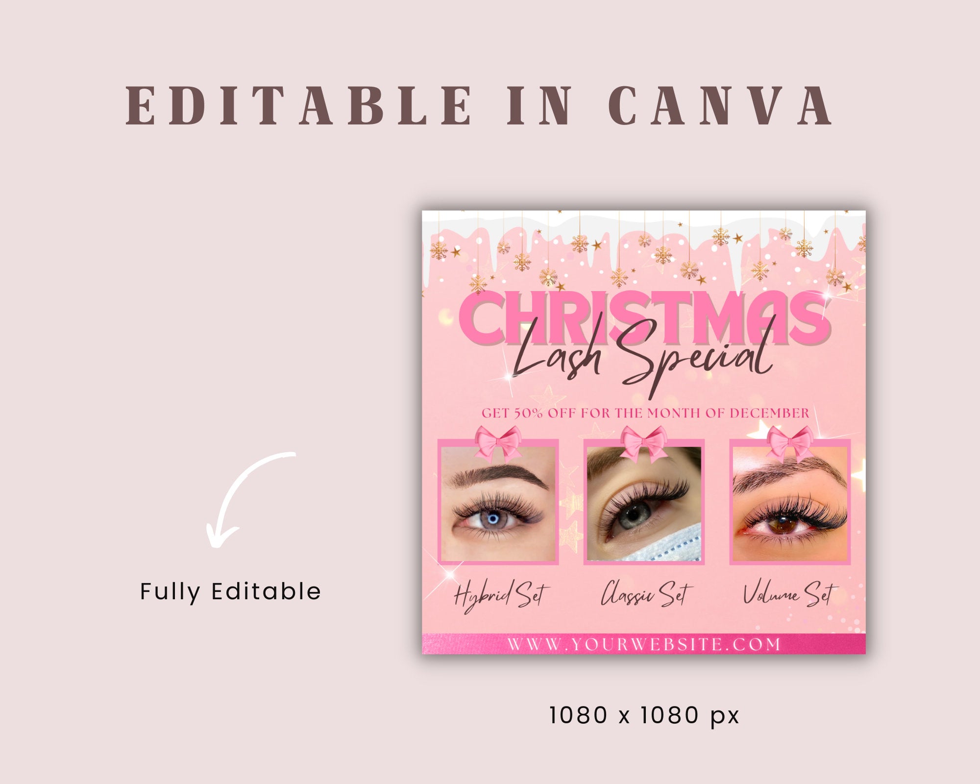 Christmas Lash Extension Flyer, Christmas Lash Flyer, Lash Service, Lash Extension Sale Flyer, Lash MUA Extensions, Extension Services Flyer