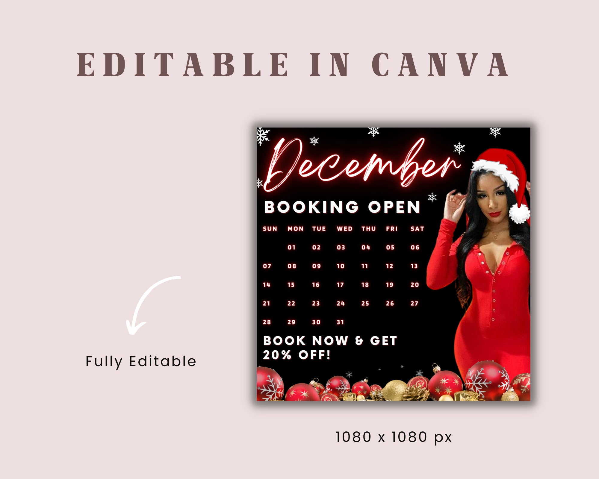 December Appointments Available Flyer, Book Now Flyer, Booking Open Flyer, Christmas Flyer, Holiday Flyer, Shop Now Flyer, SocialMedia Flyer