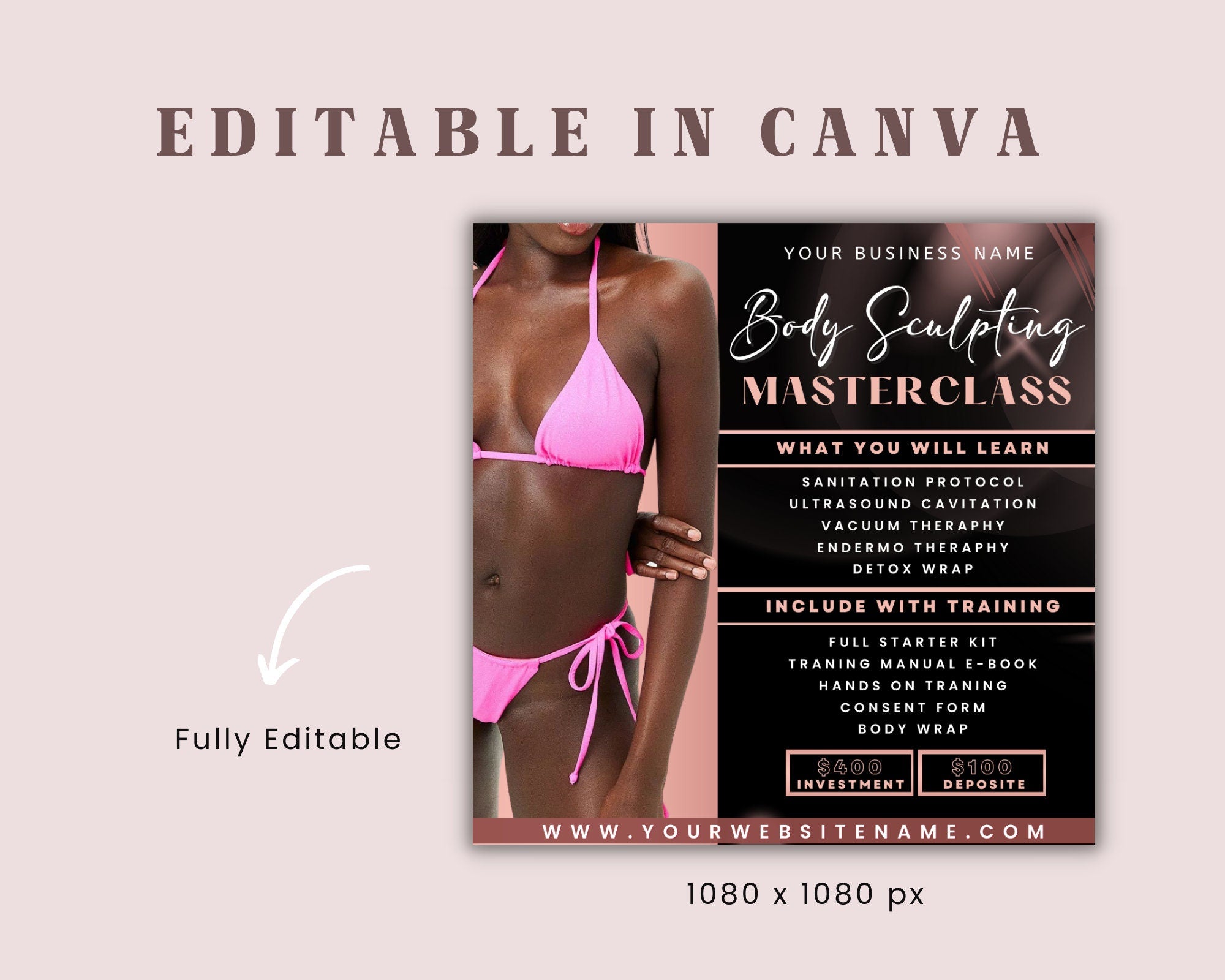 Body Sculpting Training Flyer, Body Contouring Course Flyer, Contour Masterclass Flyer, Spa Flyer, Body Contour Flyer