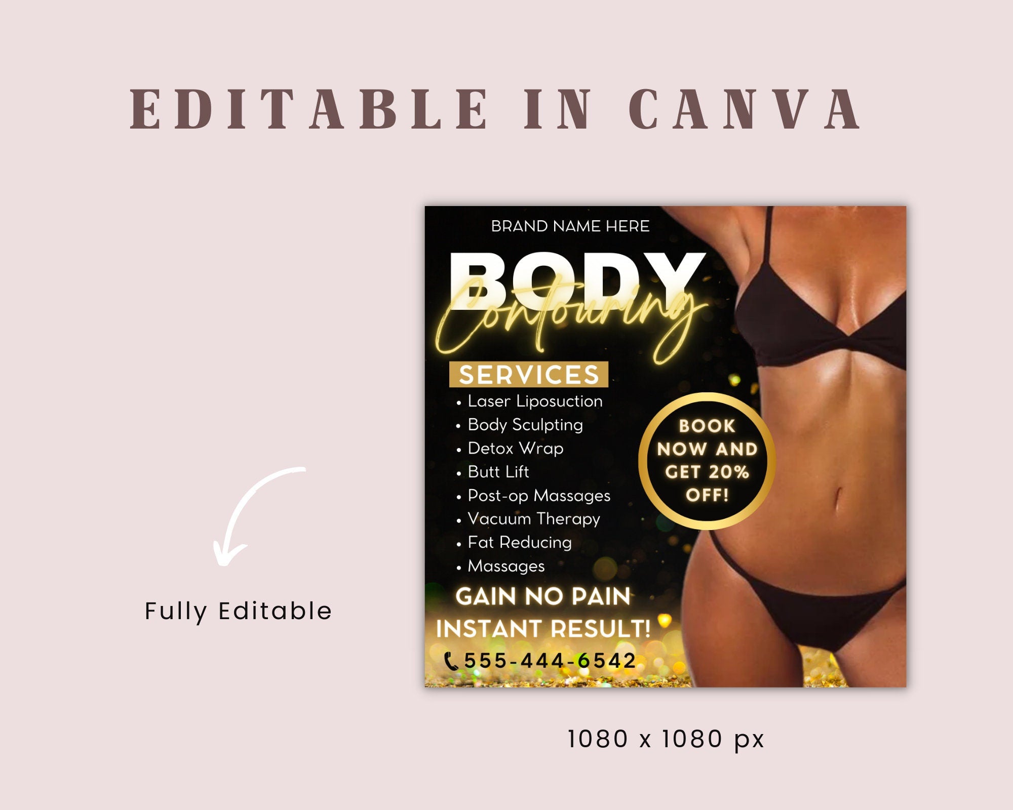 Body Contouring Flyer, Body Contour Flyer, DIY Flyer Template, Body Spa Flyer, Body Sculpting Flyer, Social Media Flyer