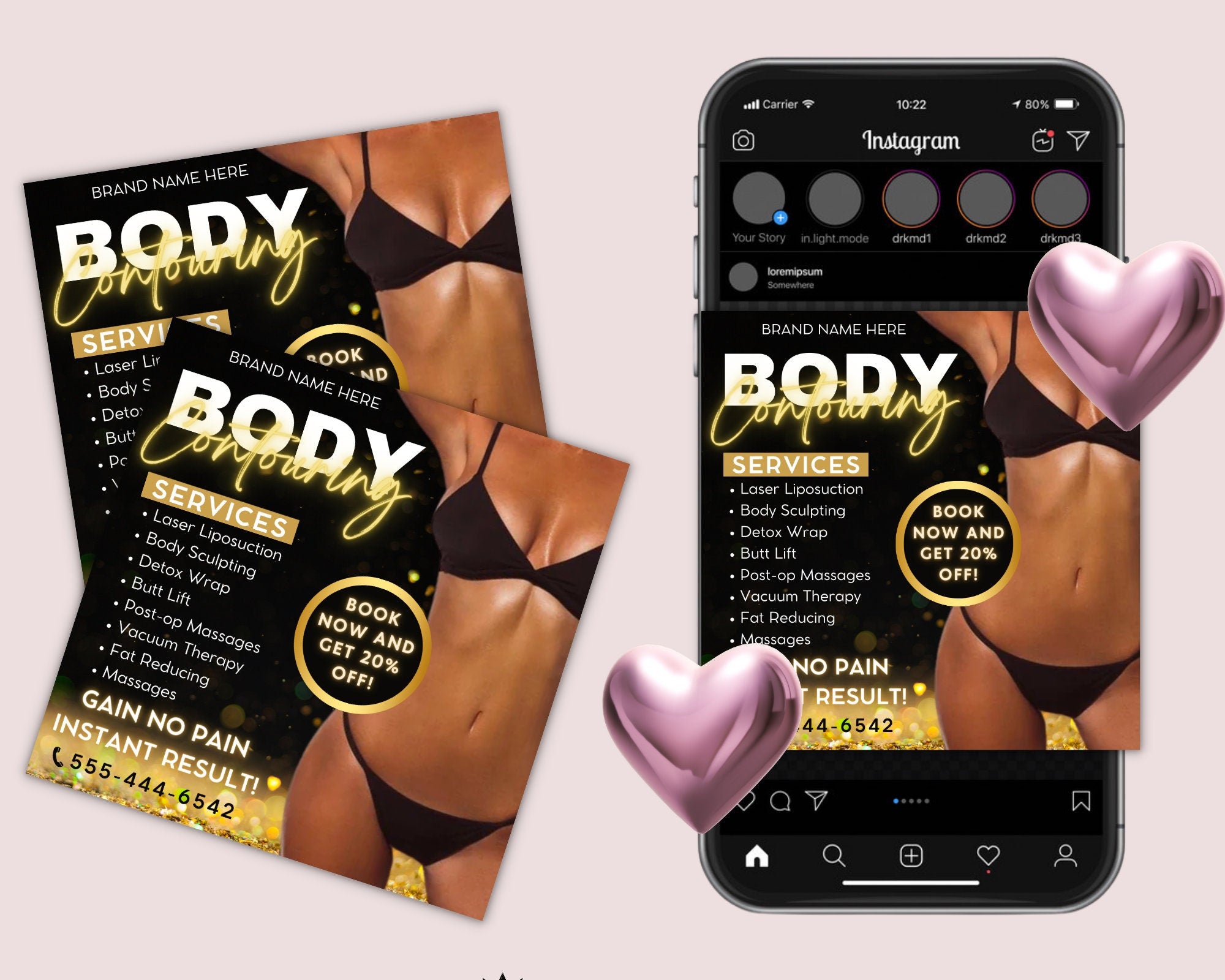 Body Contouring Flyer, Body Contour Flyer, DIY Flyer Template, Body Spa Flyer, Body Sculpting Flyer, Social Media Flyer