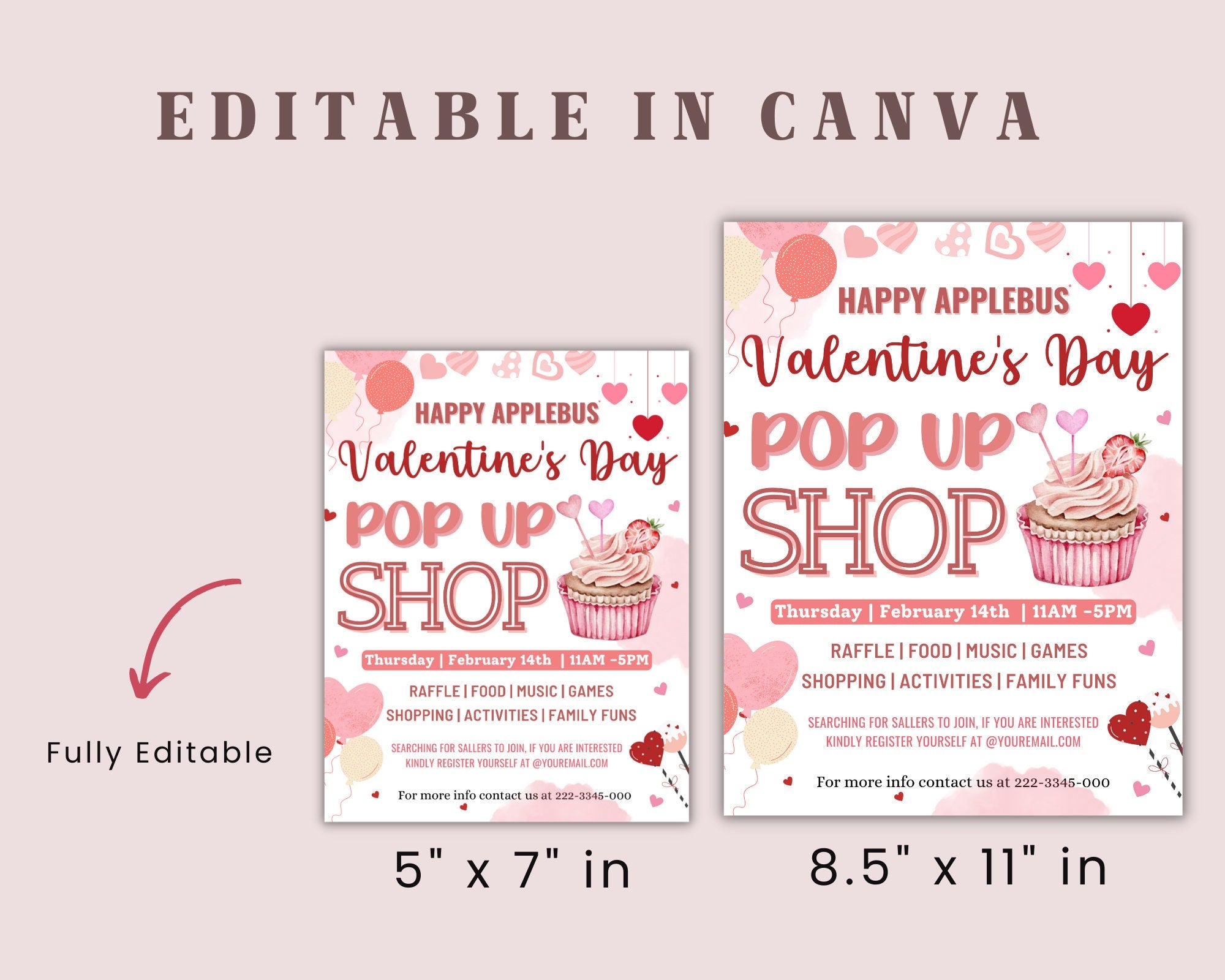 Valentine Pop Up Shop Flyer, Shopping Flyer, Social Media Flyer, Valentine Event, Valentine Festival, Valentine Flyer, Sale Flyer