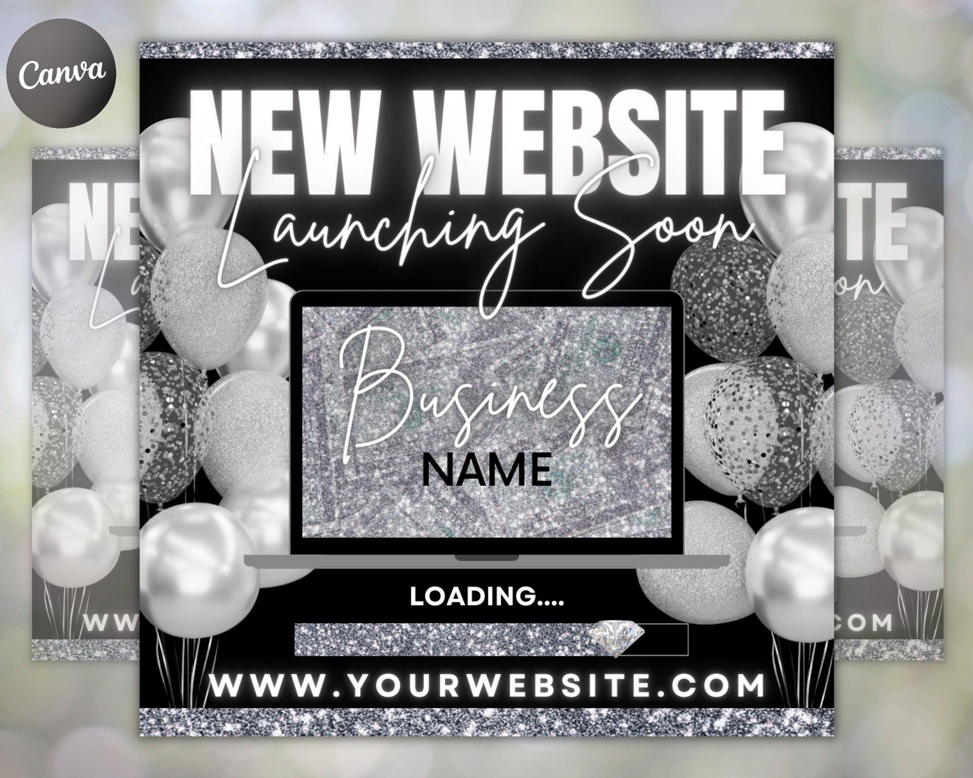Website Launch Flyer | Social Media Grand Opening Product Launch New Website Comming Soon Brand Awarness Editable Canva Flyer