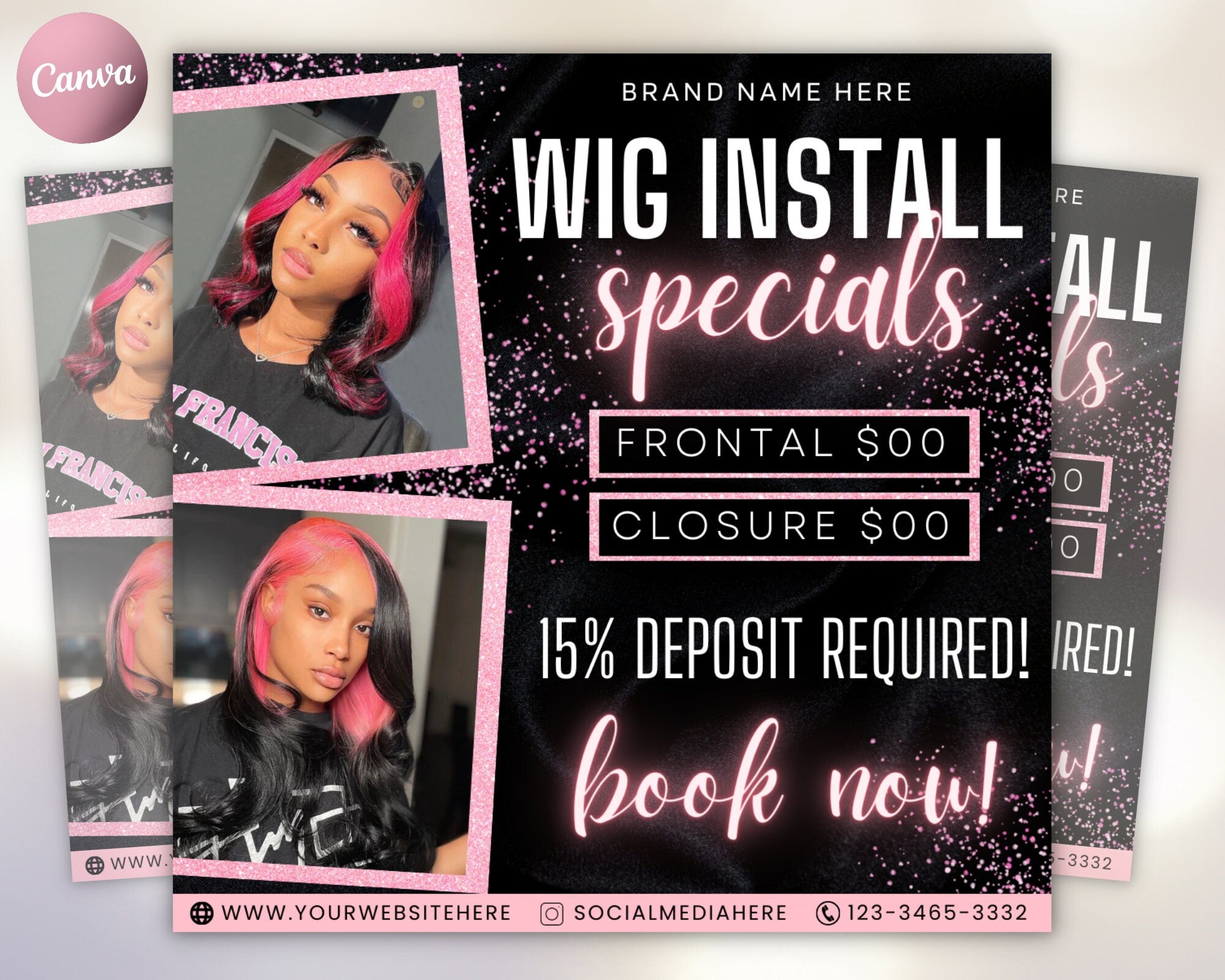 Wig Install Flyer Spring Flyer Hair Flyer Beauty Flyer Spring Hair