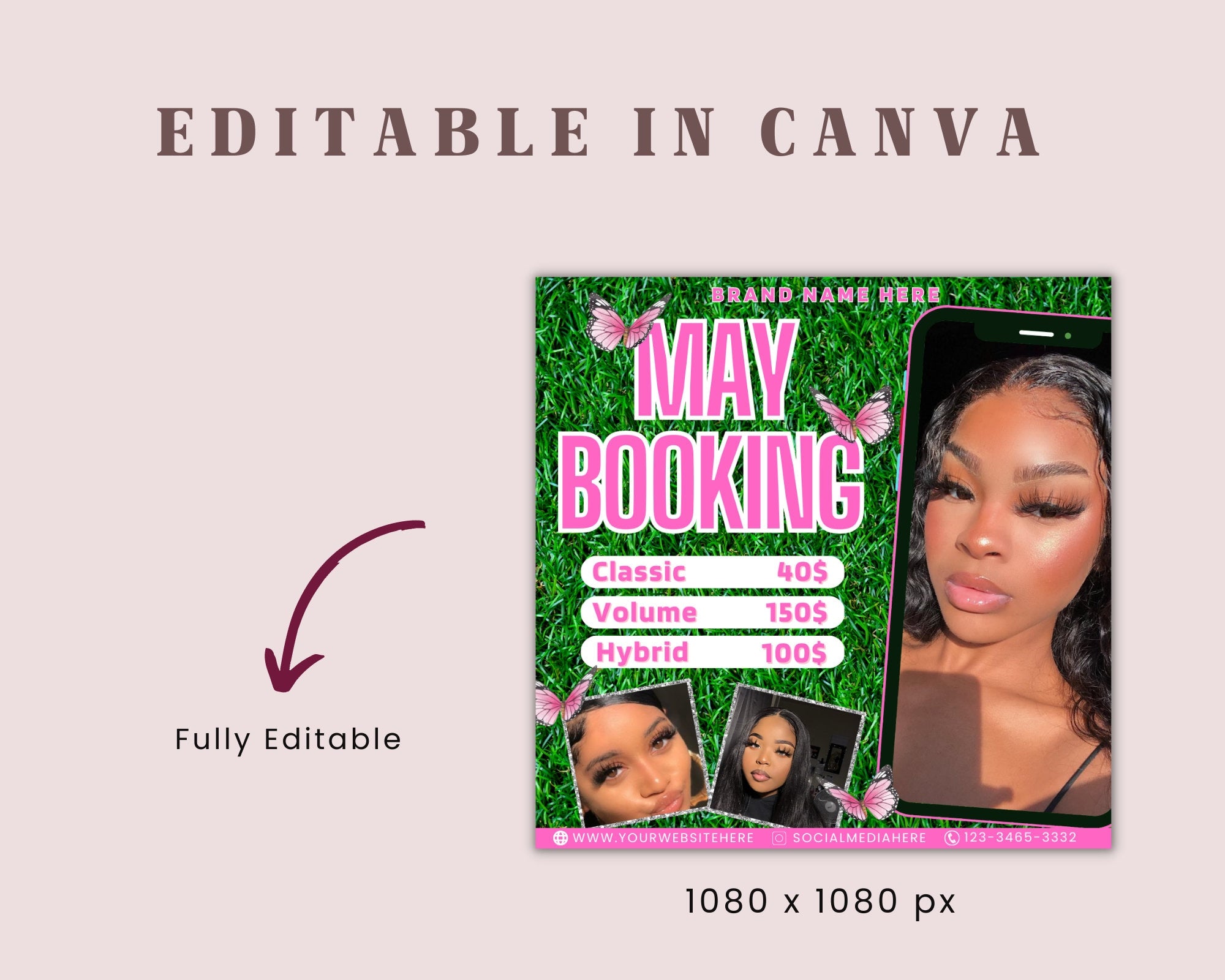 May Bookings Flyer, May Bookings Available, May Appointment Flyer, Spring Flyer, Hair, Nails, Makeup, Lashes