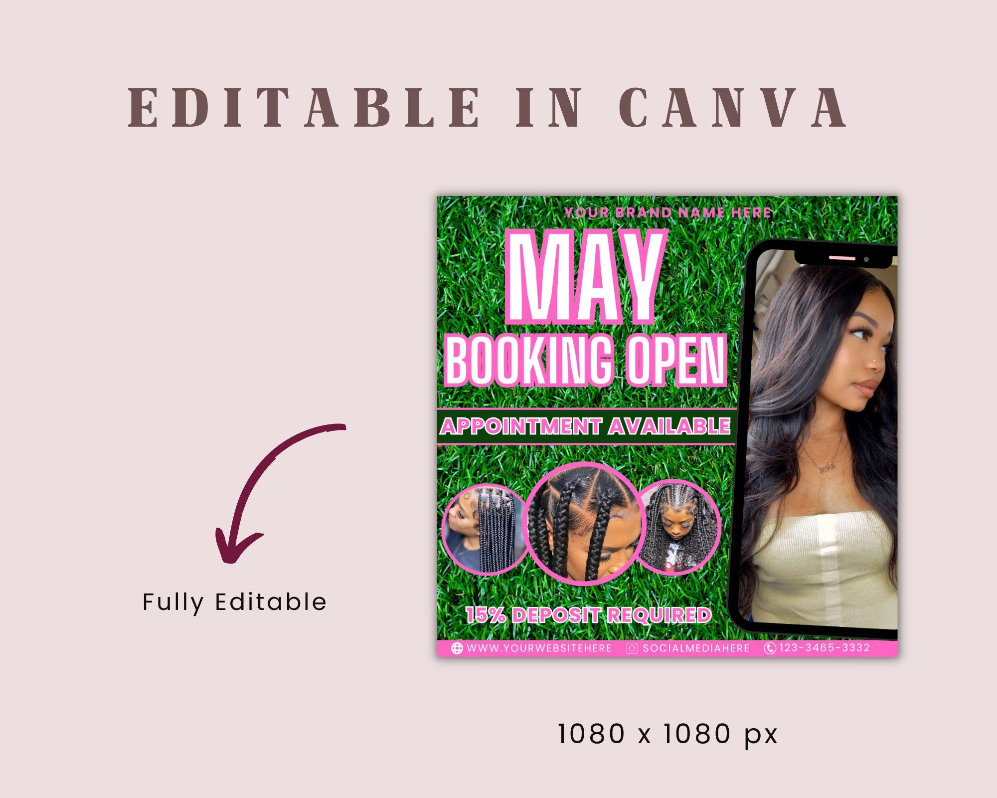 May Bookings Flyer, May Bookings Available, May Appointment Flyer, Spring Flyer, Hair, Nails, Makeup, Lashes