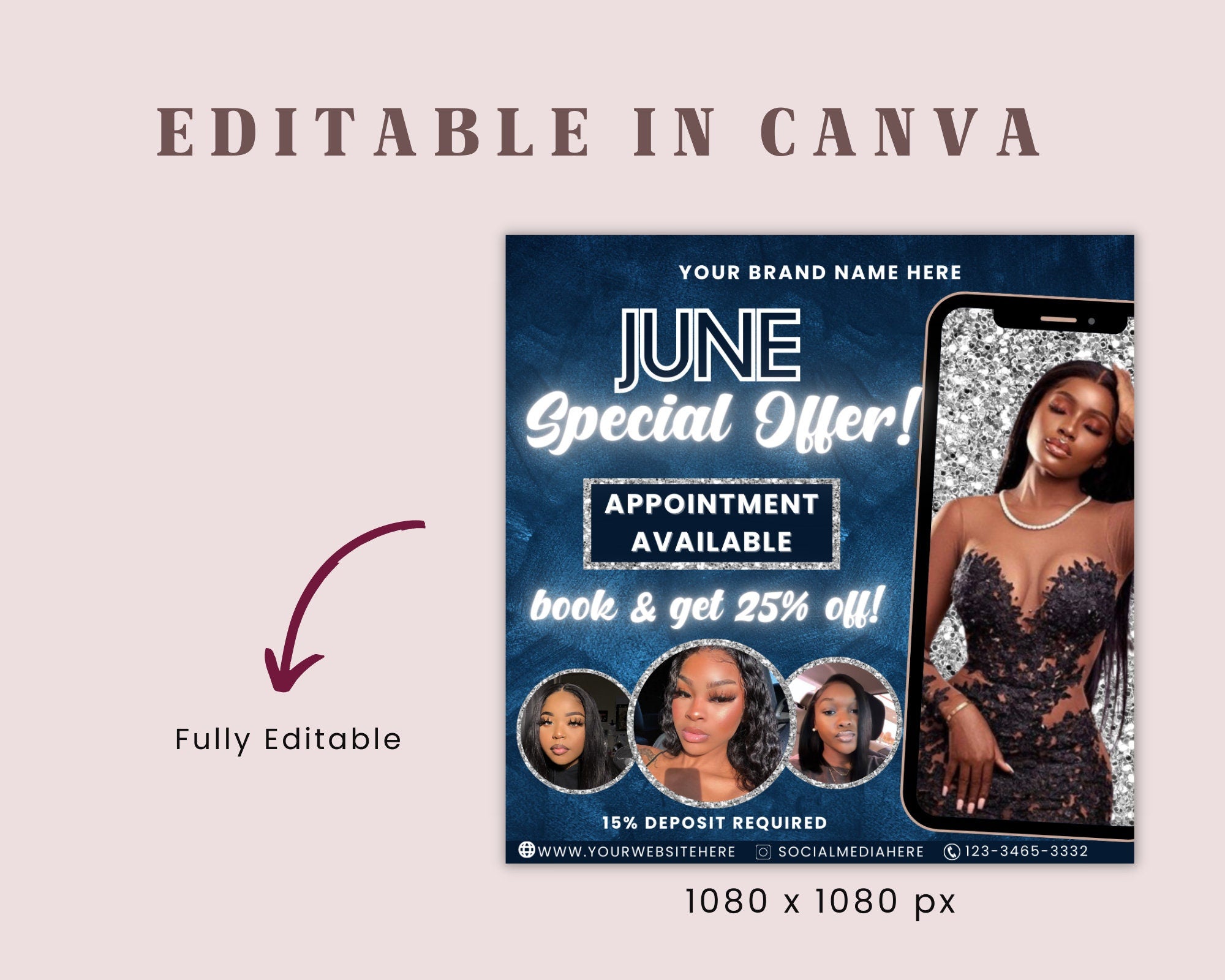 June Booking Flyer, Wig Install Flyer, Book Now Flyer, June Appointments Available, Summer Flyer, Makeup Flyer, Social Media Flyer
