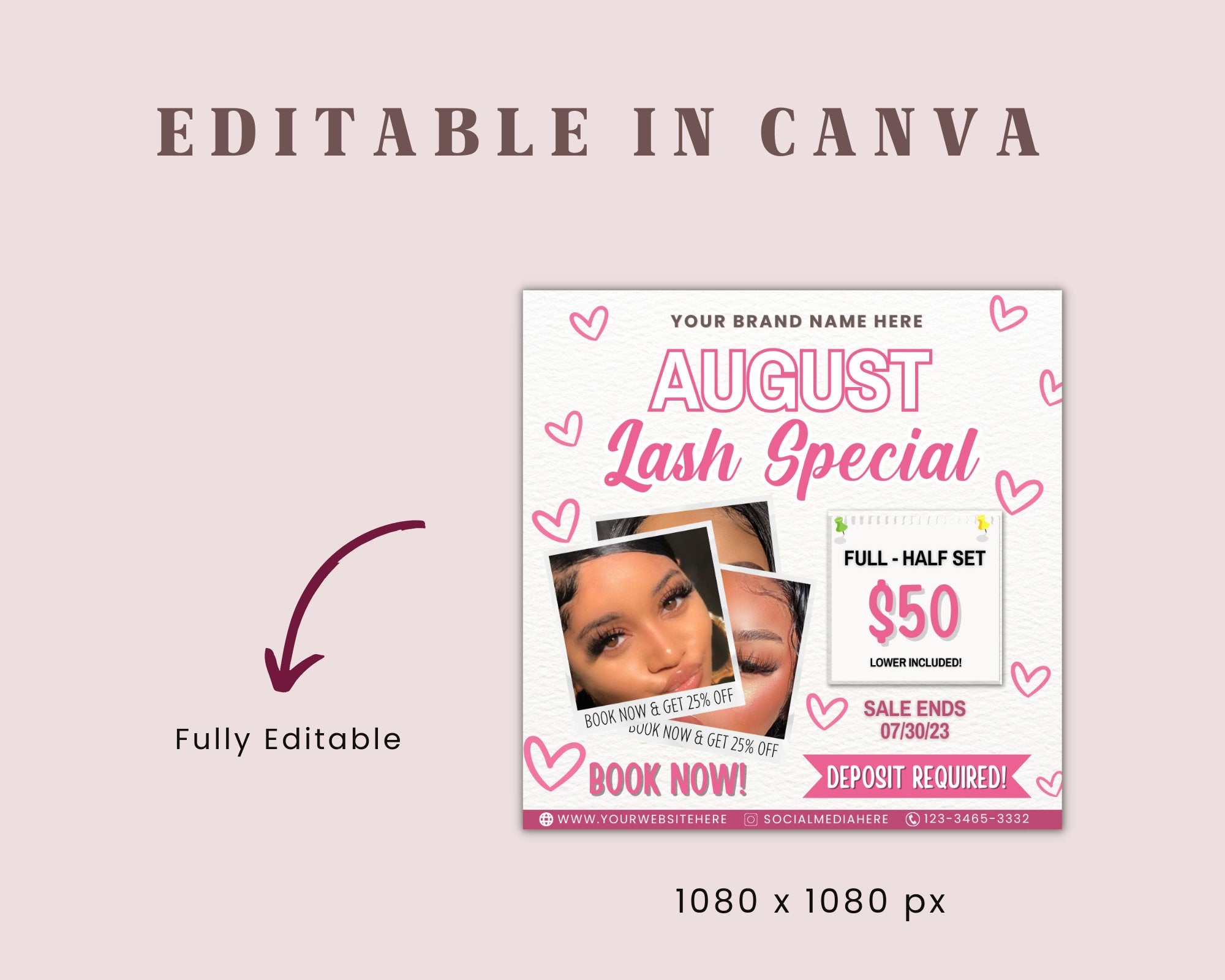 August Bookings Flyer, August Bookings Available, Lash Flyer, August Appointment Flyer, August Calendar Flyer, Booking Flyer, Makeup Flyer