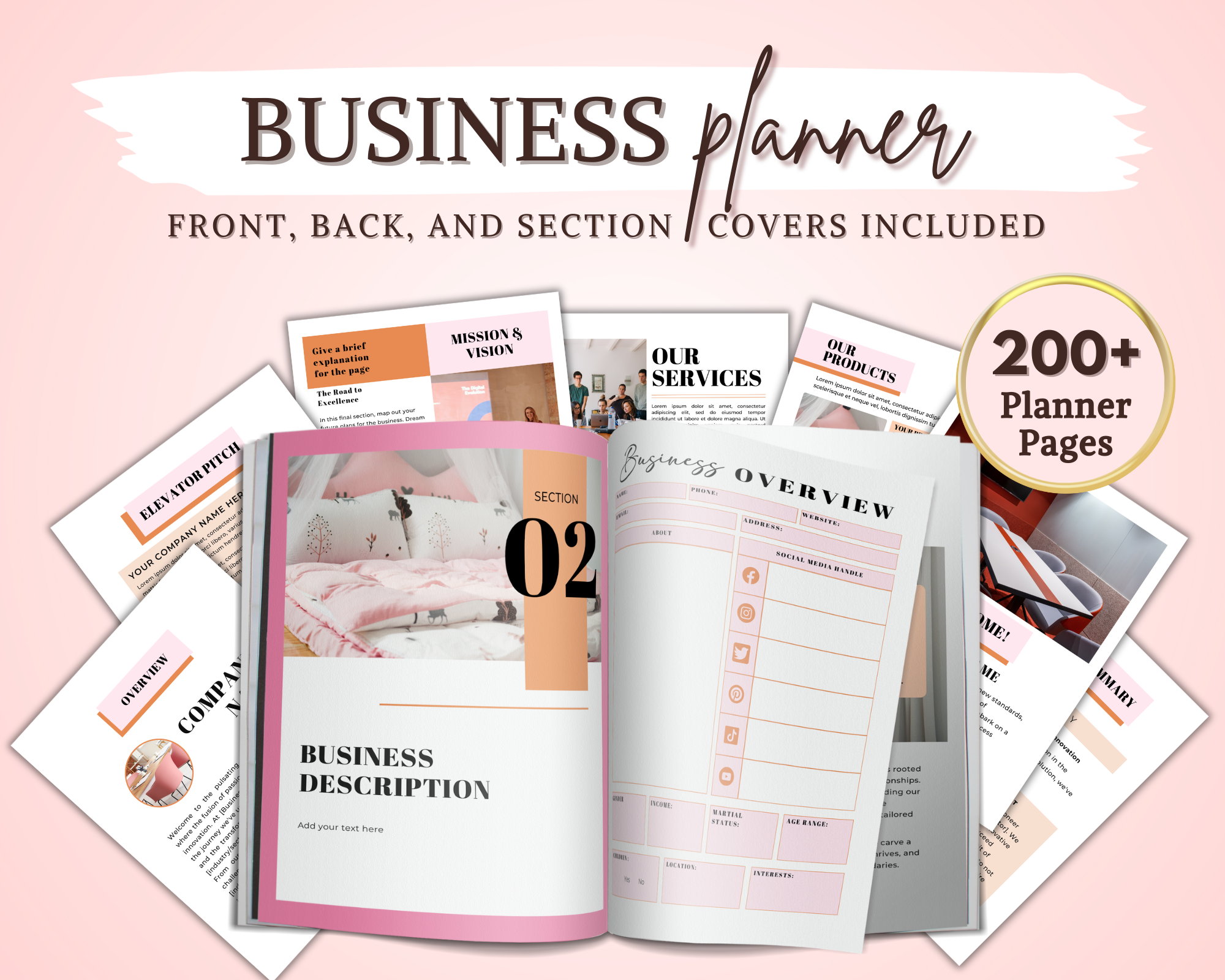 Editable Business Planner, Printable Business Planner Bundle, Customizable Small Business Planner, Business Planner Template