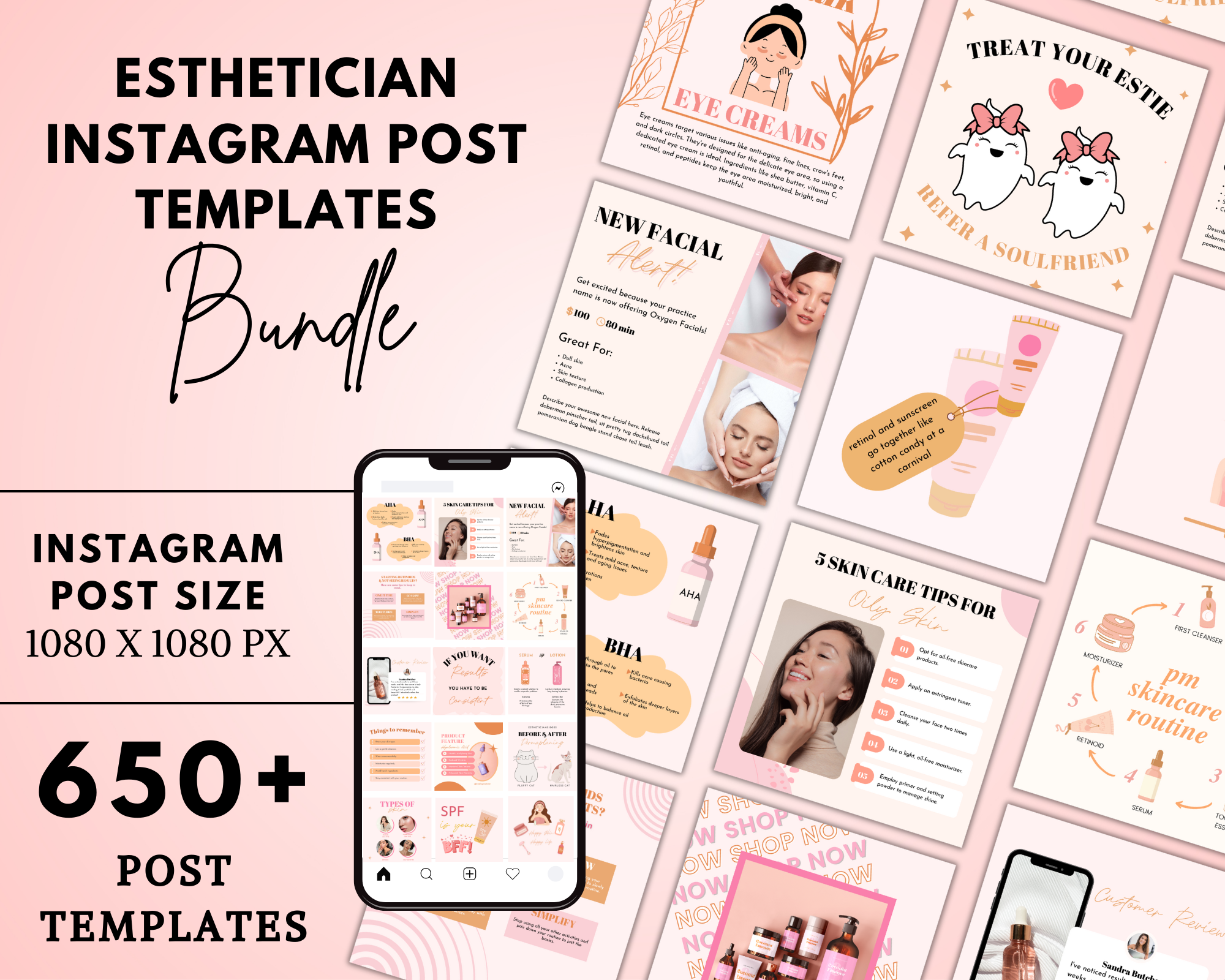 Esthetician Instagram Templates For Skincare Social Media