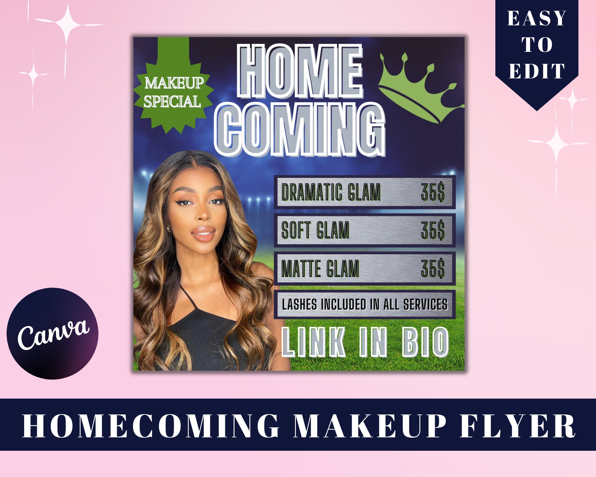 Homecoming Makeup Flyer, Book Now Flyer, instagram flyer, Beauty Flyer, Homecoming Queen, Homecoming Sale, Homecoming Flyer, Class Flyer