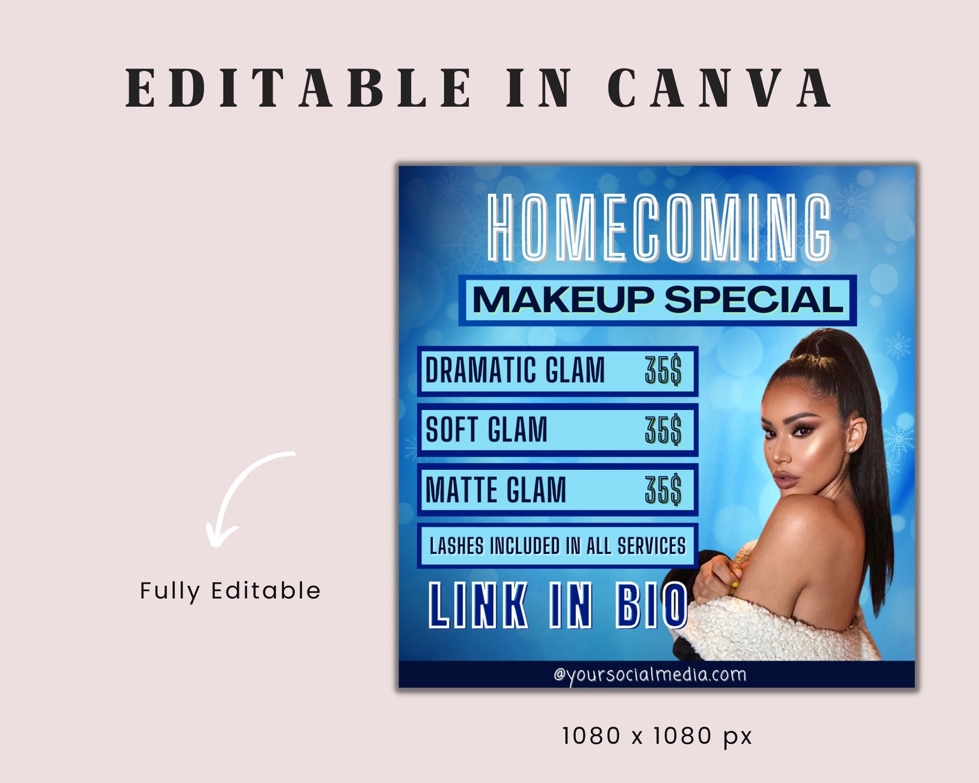 Homecoming Flyer, Book Now Flyer, instagram flyer, Beauty Flyer, Homecoming Queen, Homecoming Sale, Class Flyer, Homecoming Campaign