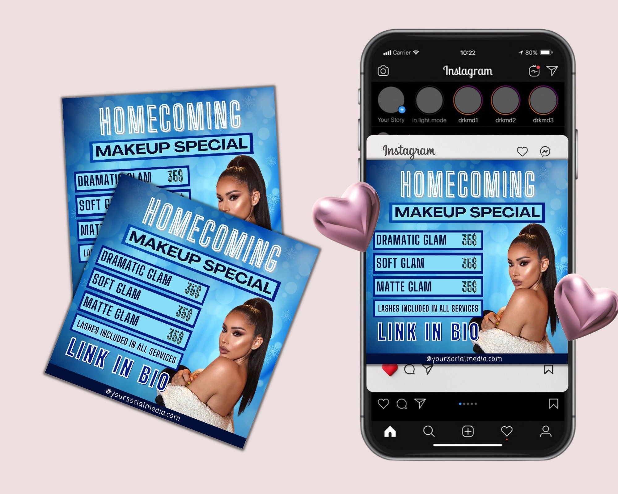 Homecoming Flyer, Book Now Flyer, instagram flyer, Beauty Flyer, Homecoming Queen, Homecoming Sale, Class Flyer, Homecoming Campaign