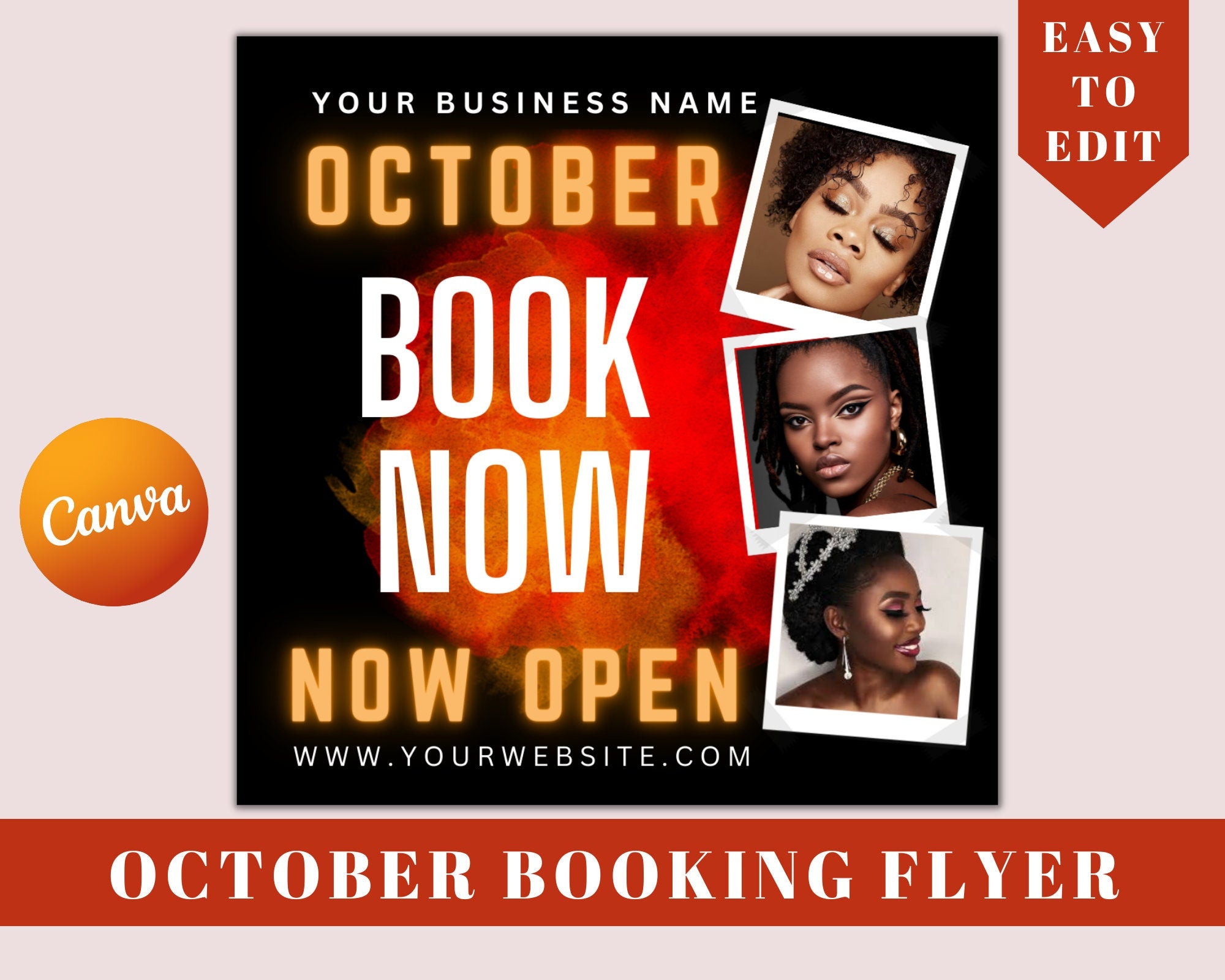 Shop Now Flyer, October Booking Flyer, Book Now Flyer, Beauty Flyer, Hair Flyer, Flash Sale Flyer, Fall Sale Flyer, Halloween Sale