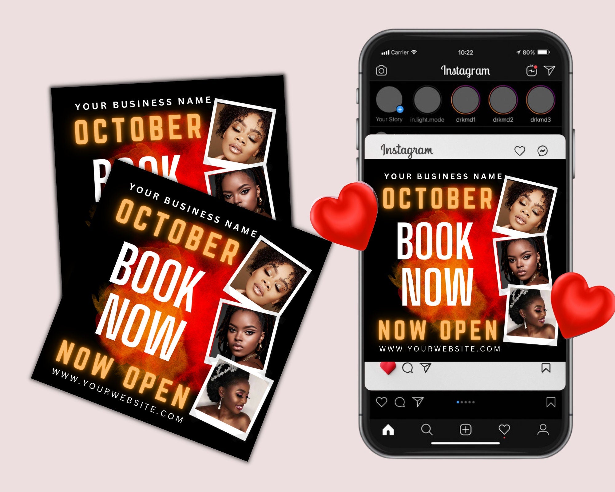 Shop Now Flyer, October Booking Flyer, Book Now Flyer, Beauty Flyer, Hair Flyer, Flash Sale Flyer, Fall Sale Flyer, Halloween Sale