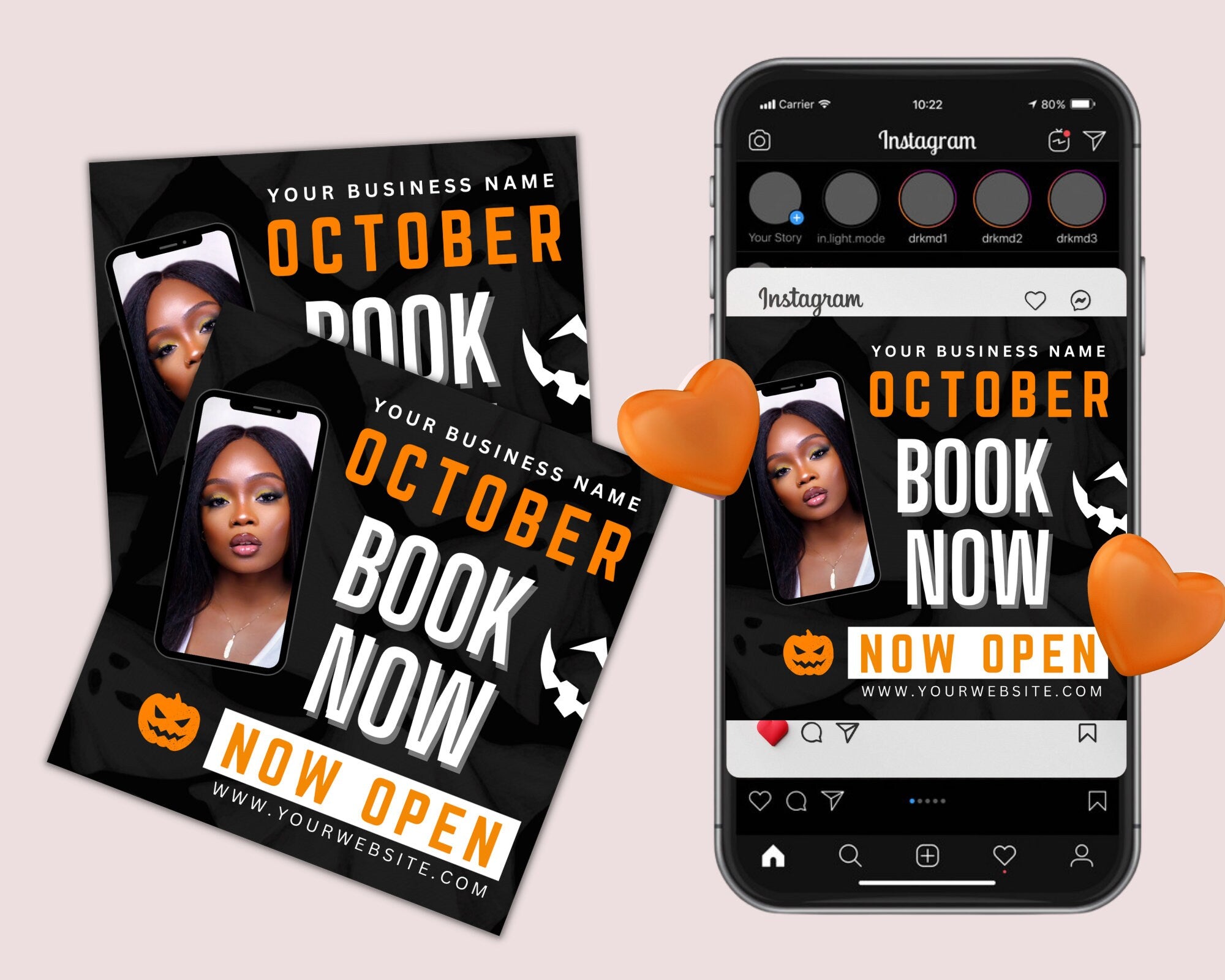 October Booking Flyer, Fall Booking Flyer, October Bookings Open, Fall Appointments Flyer, Fall Lash Hair Nails Braids Wigs Makeup Flyer