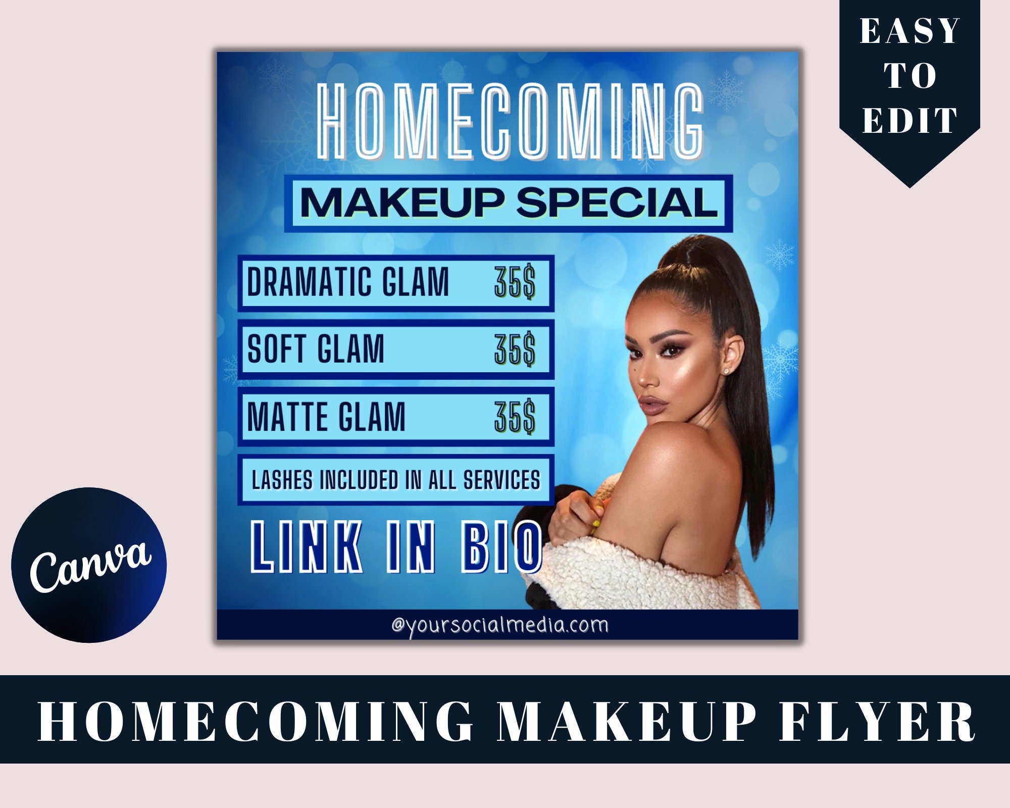 Homecoming Flyer, Book Now Flyer, instagram flyer, Beauty Flyer, Homecoming Queen, Homecoming Sale, Class Flyer, Homecoming Campaign