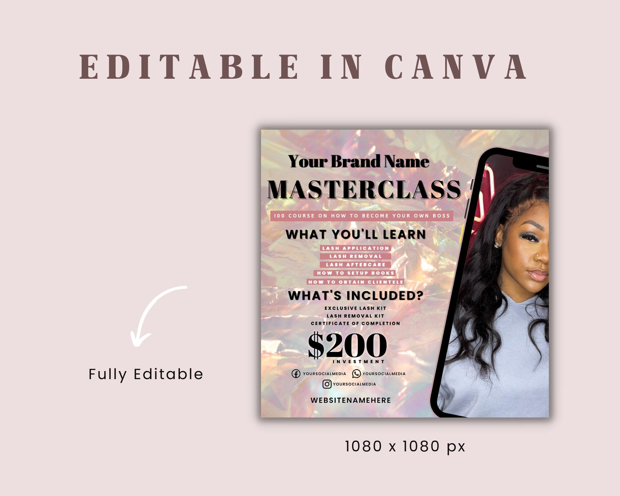 Masterclass Flyer, Diy Masterclass, Flyer Designs, Appointment Flyer, Masterclass Flyer, Masterclass Landing, Master Lash Class