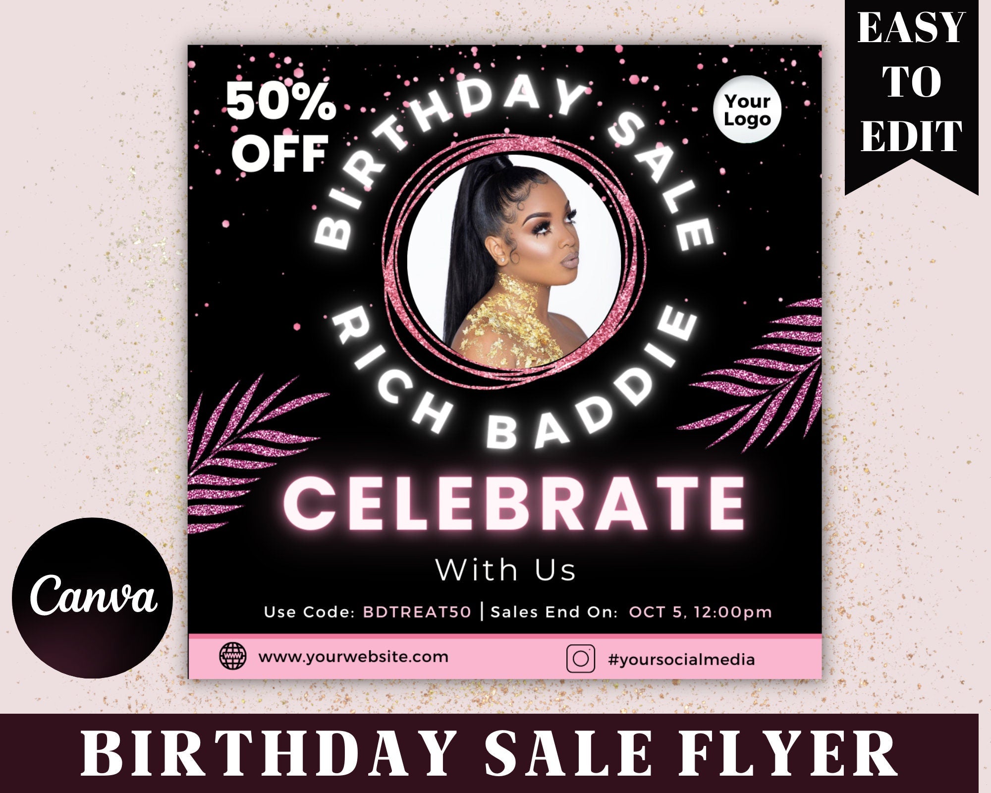 Birthday Sale Flyer, Business Flyer, Birthday Event Flyer, CEO Birthday Flyer, Premade Flyer, Sale Birthday Flyer, Shop Now Flyer