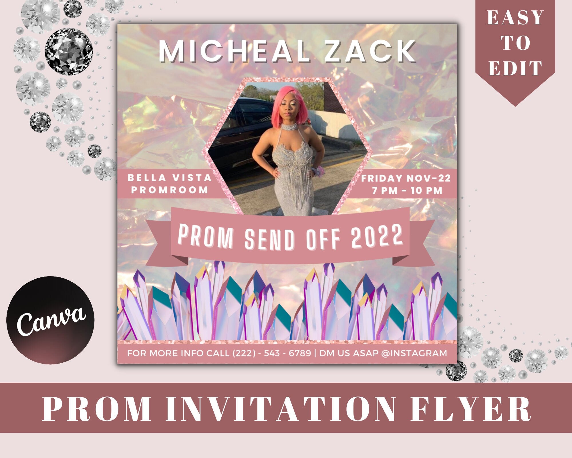 Prom Invitation, Social Media Post, Prom Event Flyer, Senior Prom Flyer, Prom Event Poster, Prom Party Invite, Prom Celebration, Prom Invite