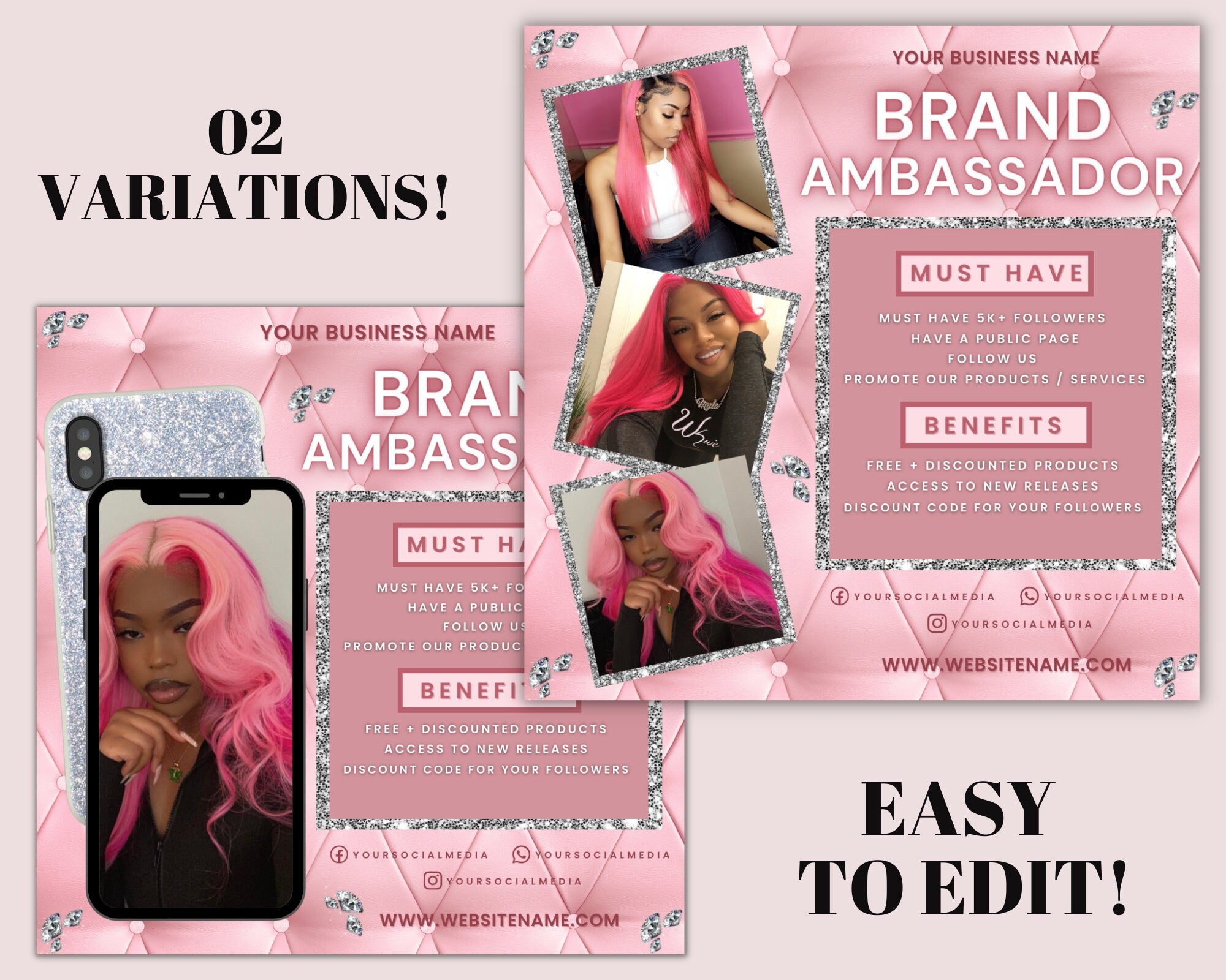 Ambassador Flyer Template, Brand Ambassador Flyer Template, Social Media Flyer, Lash Ambassador, Makeup Ambassador, Makeup Flyer