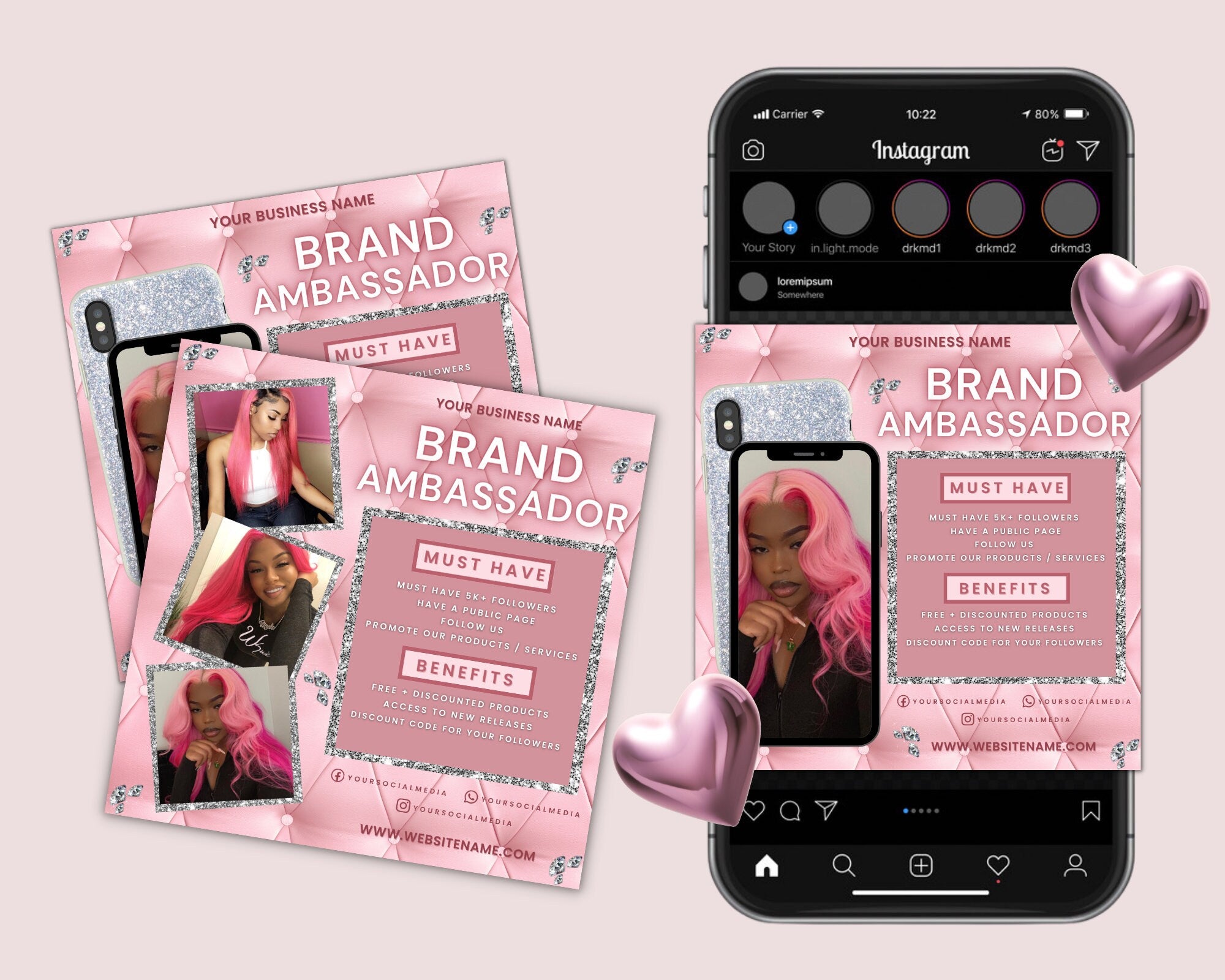 Ambassador Flyer Template, Brand Ambassador Flyer Template, Social Media Flyer, Lash Ambassador, Makeup Ambassador, Makeup Flyer