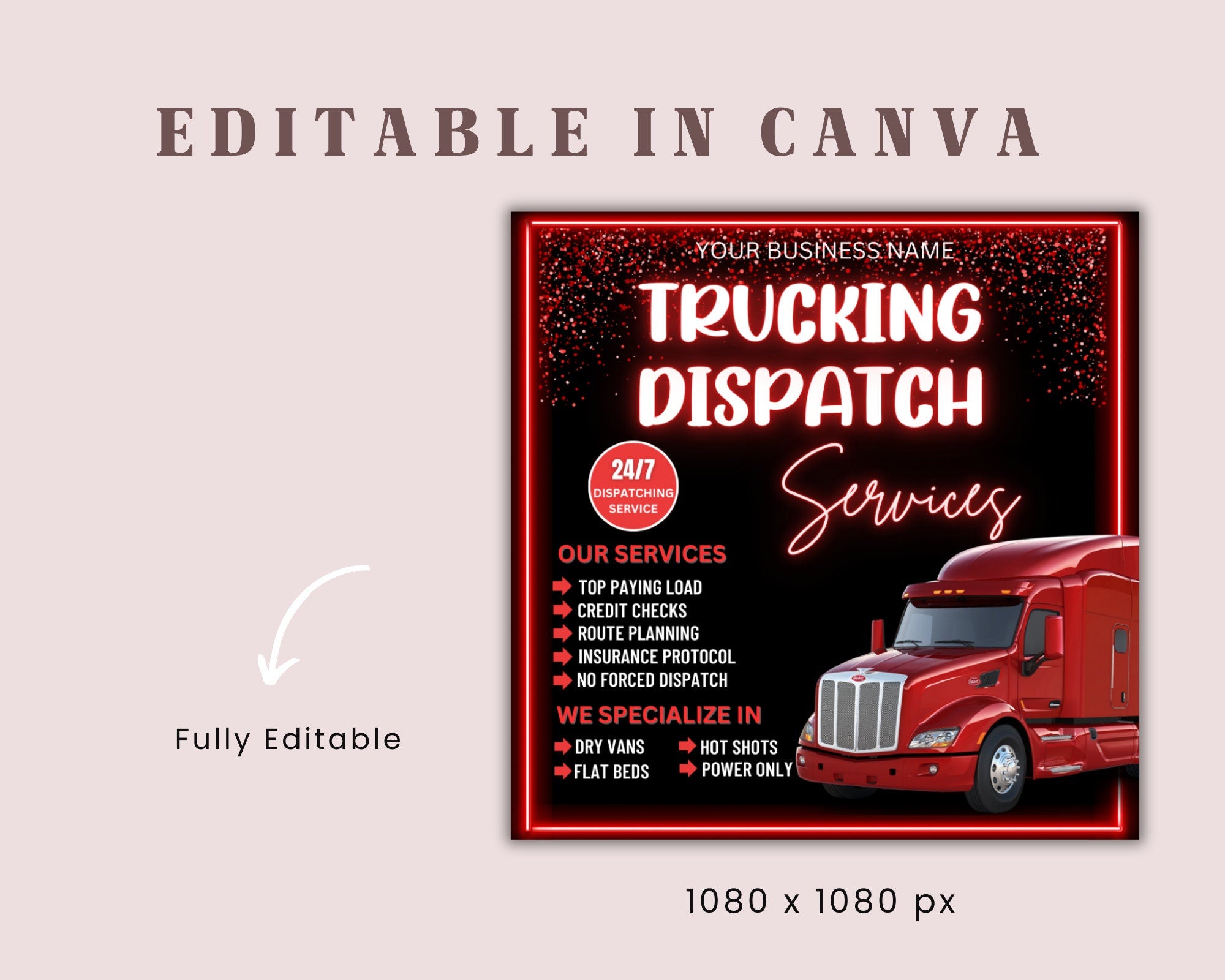 Truck Dispatcher Flyer, Freight Dispatching Flyer, Truck Business Flyer, Dispatch Service Template Trucking Flyer