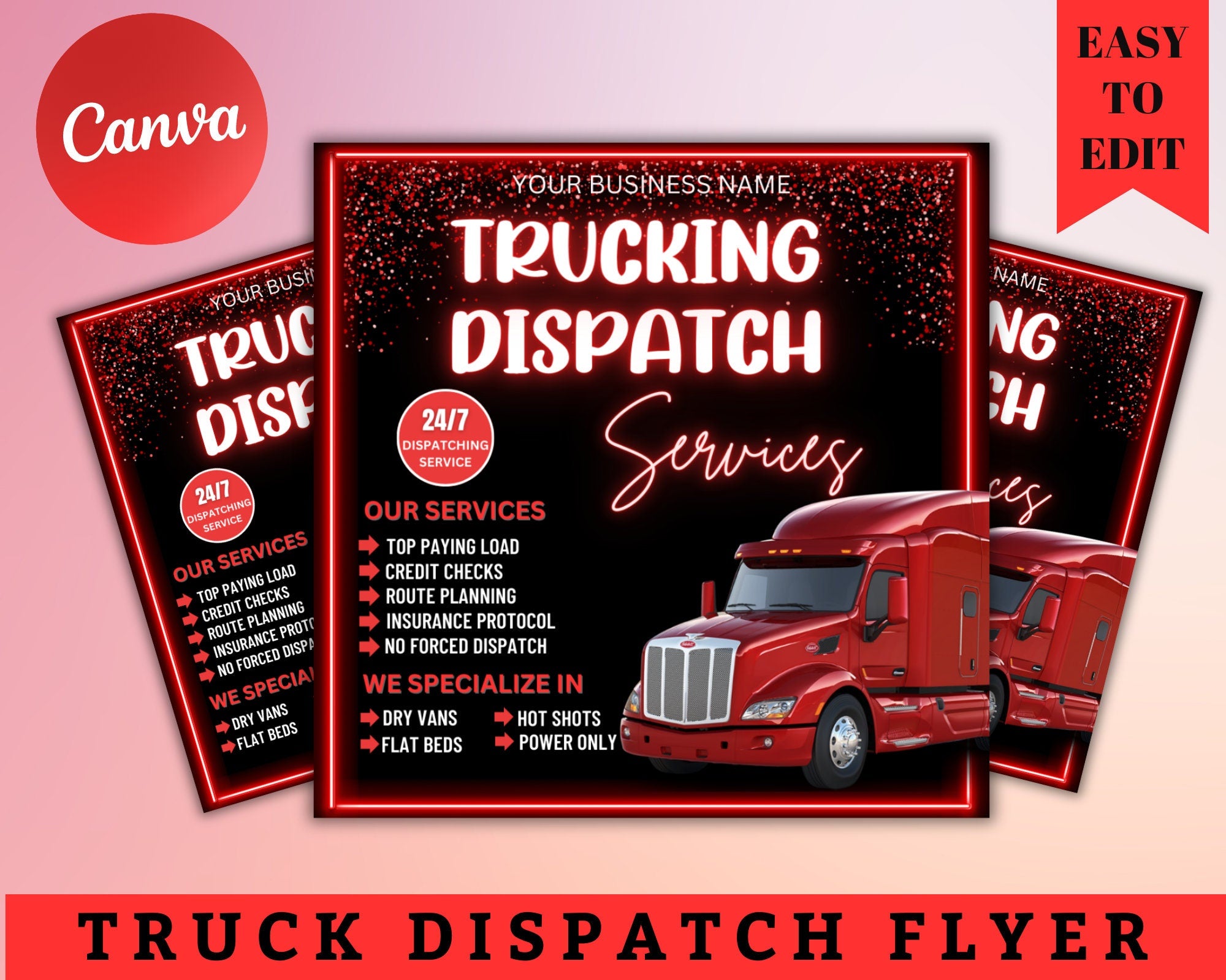 Truck Dispatcher Flyer, Freight Dispatching Flyer, Truck Business Flyer, Dispatch Service Template Trucking Flyer