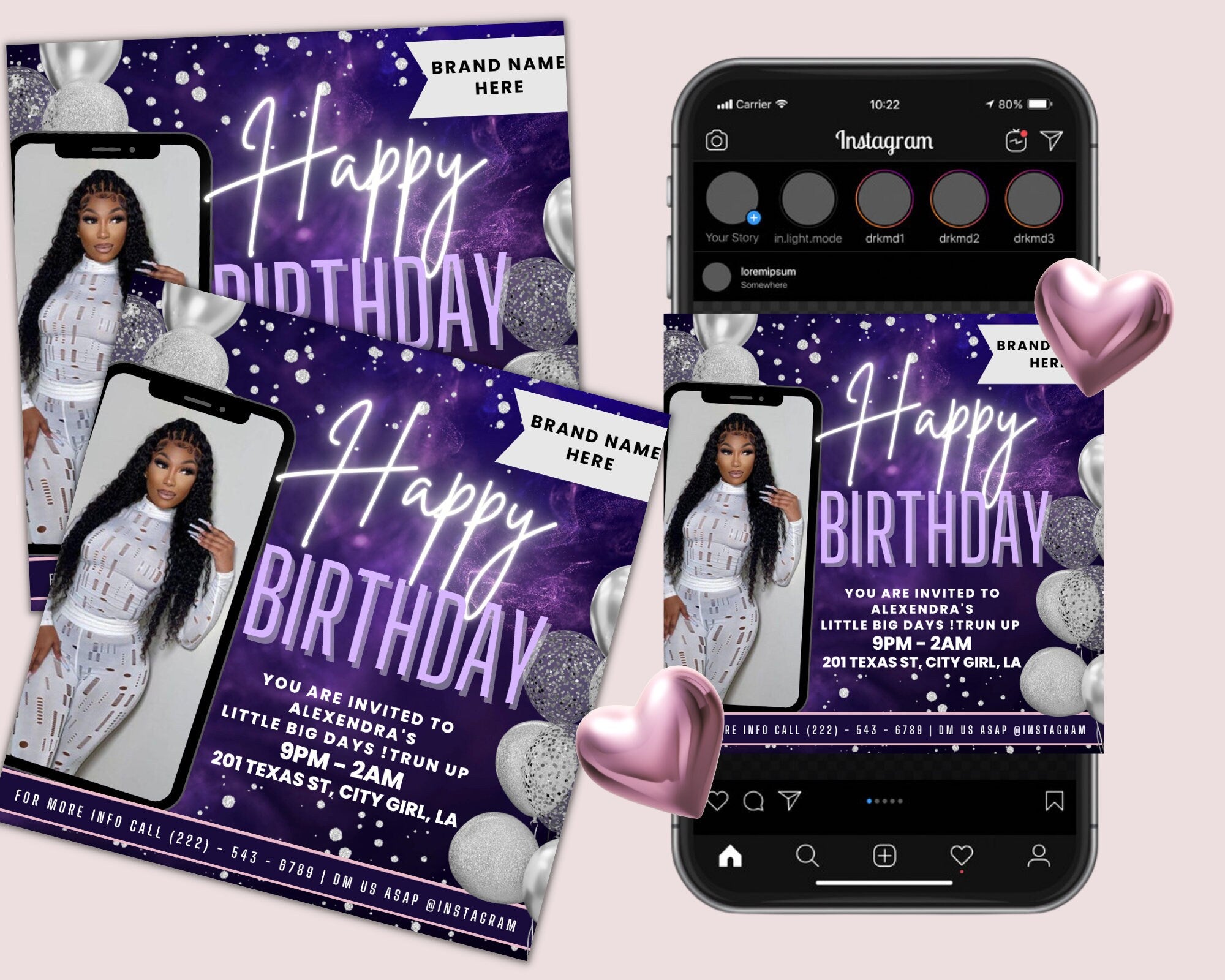 Birthday Flyer, Birthday Girl Invitation, Happy Birthday Flyer, Birthday Party Invitation, Birthday Flyer Girl, Birthday Party Invite