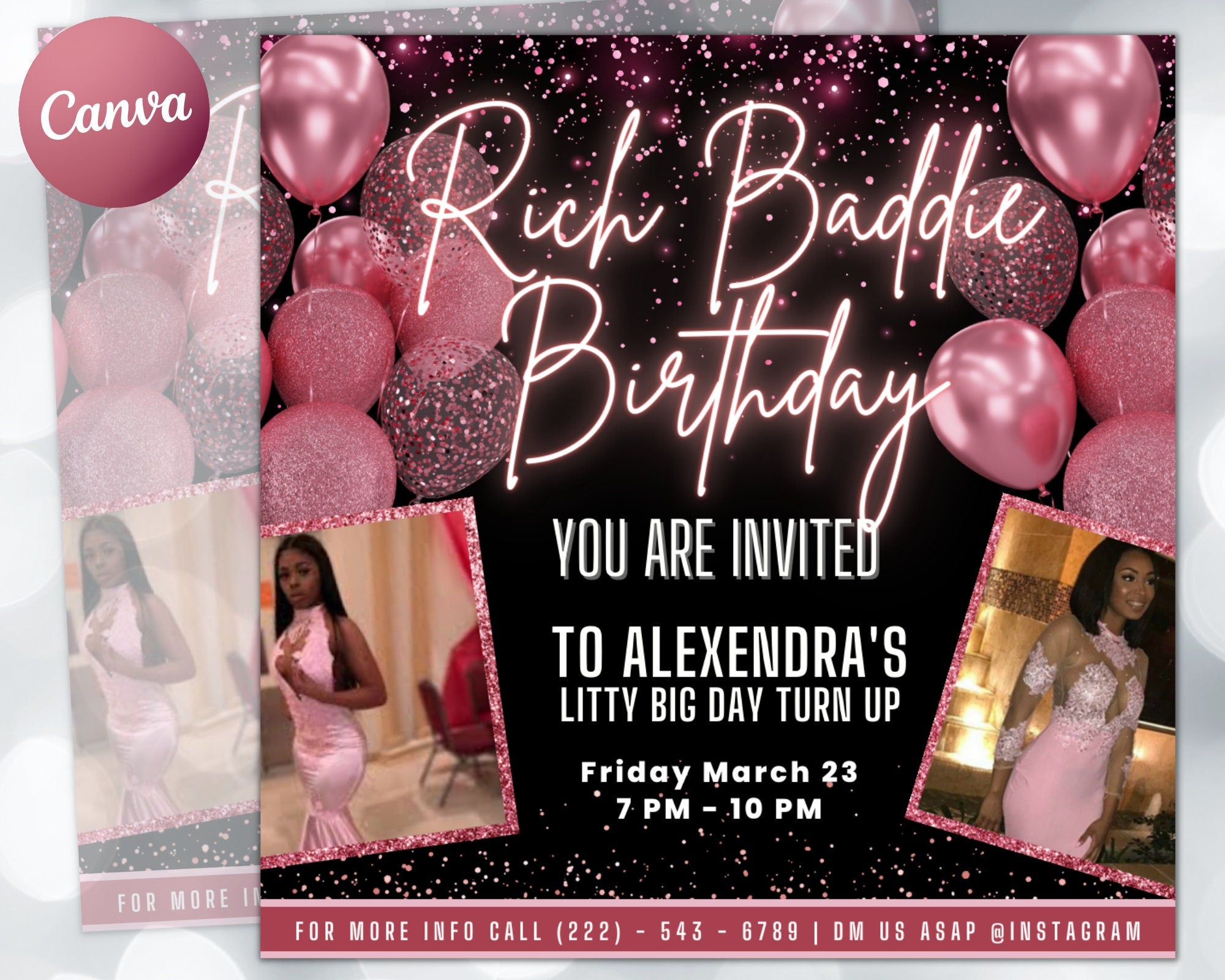 Birthday Flyer, Birthday Girl Invitation, Happy Birthday Flyer, Birthday Party Invitation, Birthday Flyer Girl, Birthday Party Invite