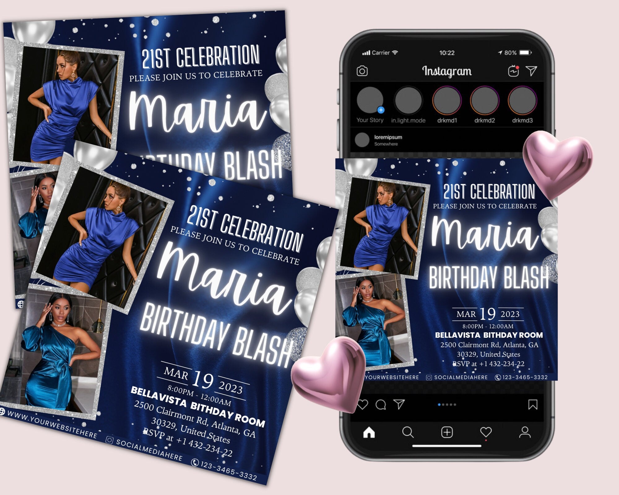 Birthday Flyer, Birthday Flyer Girl, Custom Editable Templates, Happy Birthday Flyer, Birthday Party Invitation, Birthday Girl Invitation