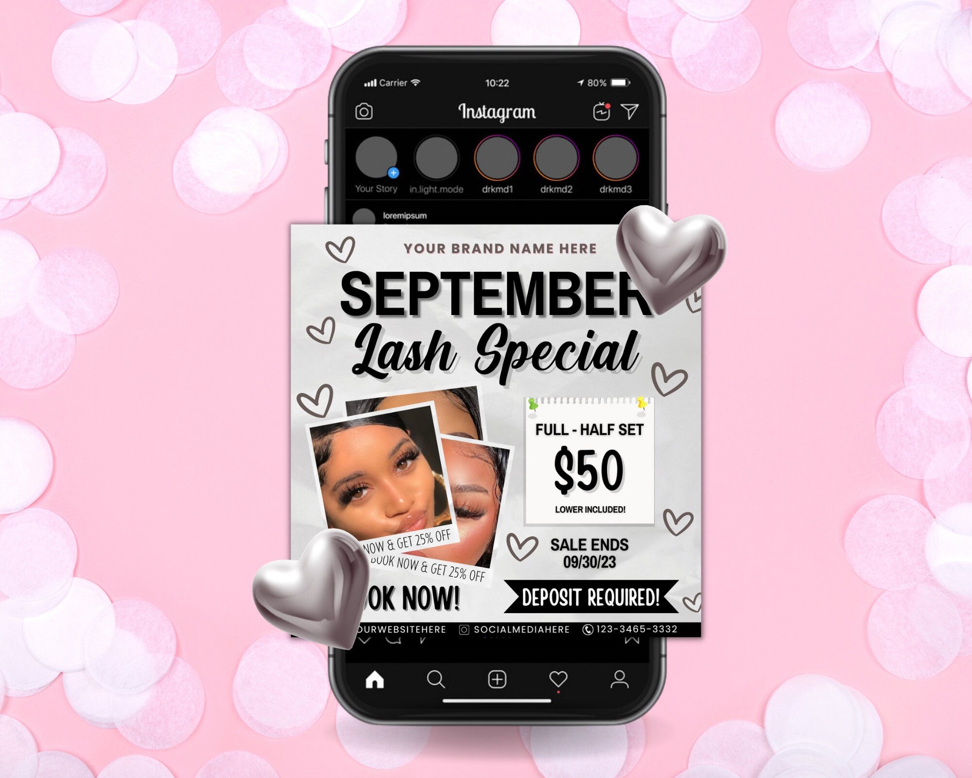 September Bookings Flyers, September Lash Special Flyer, Lash Flyer, Editable Booking Flyer Template, Social Media Flyer, Book Now Flyer