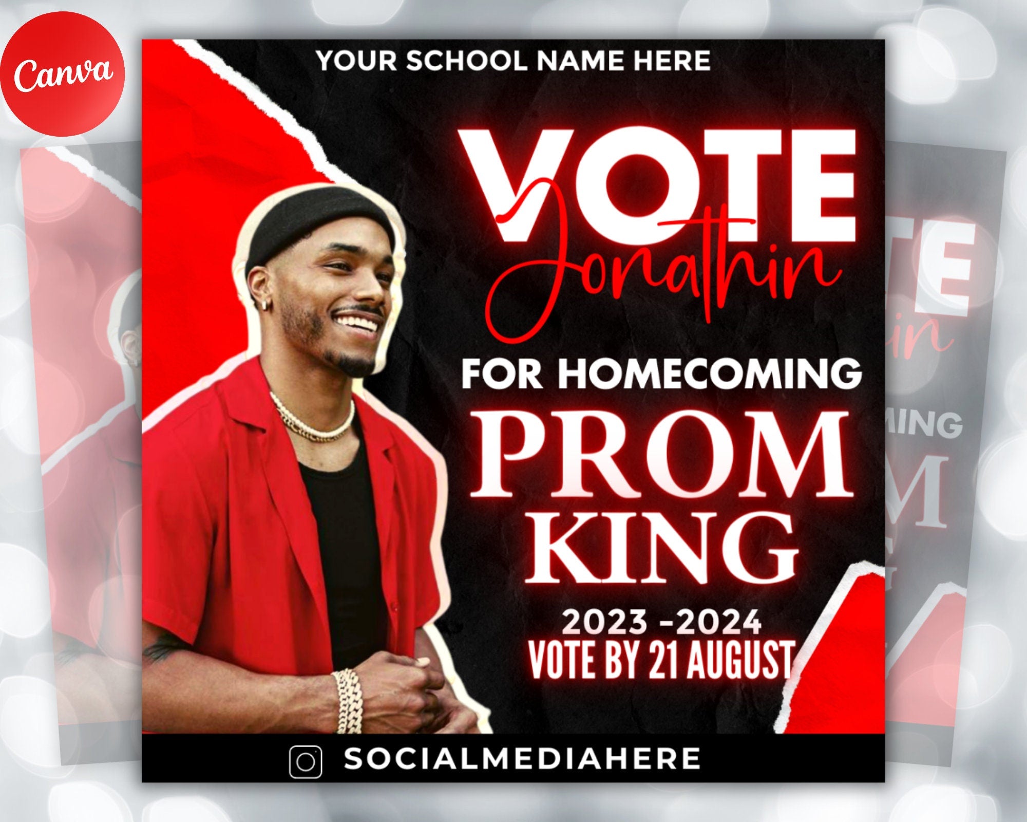 Vote Homecoming Queen Flyer, Homecoming Flyer, Campaign Flyer, Class Campaign Flyer, Election Flyer Prom Queen Flyer | DIY Editable Template