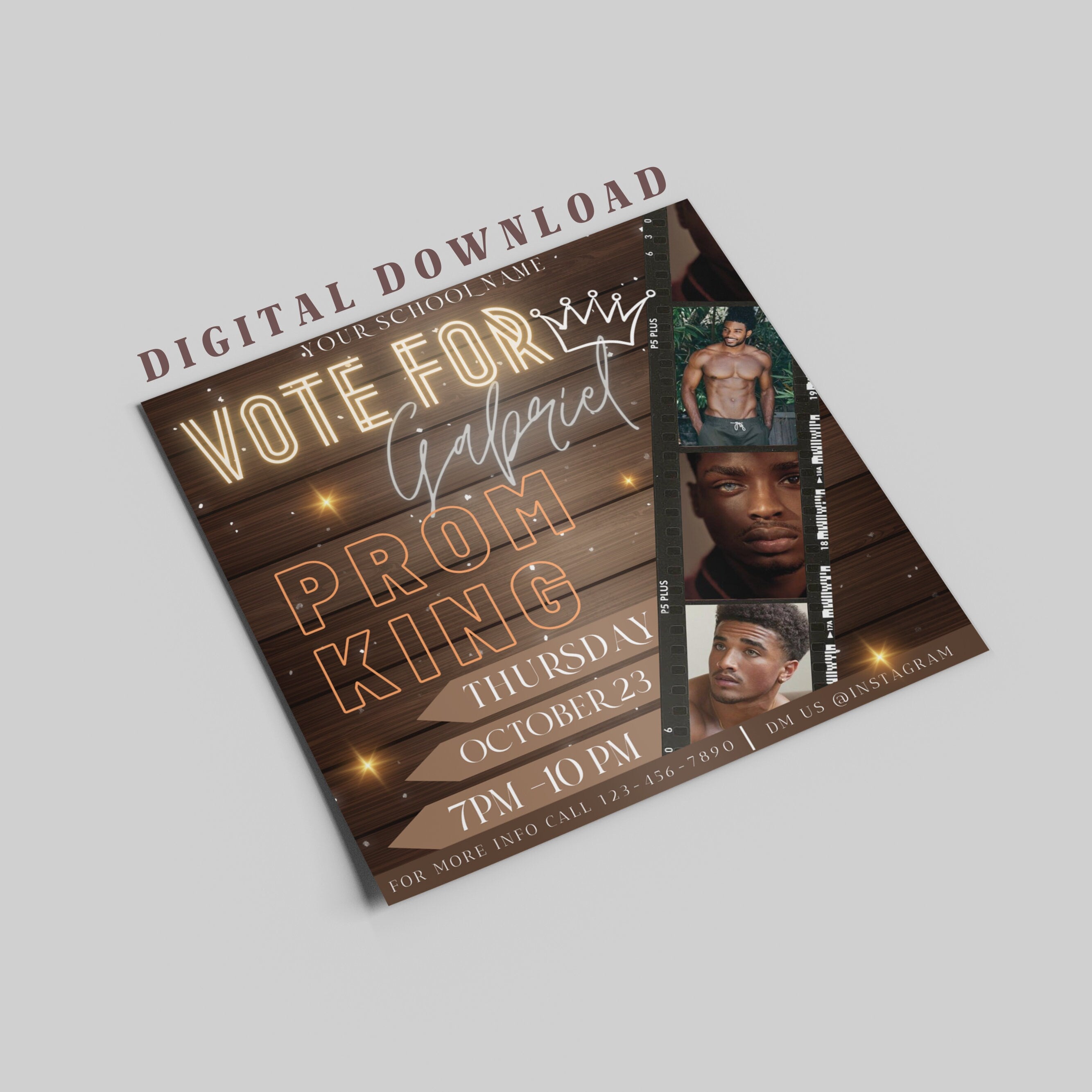 Homecoming Queen Campaign Flyer | DIY Vote for Me Election High School Beauty Social Media Instagram Snapchat Editable Canva Template