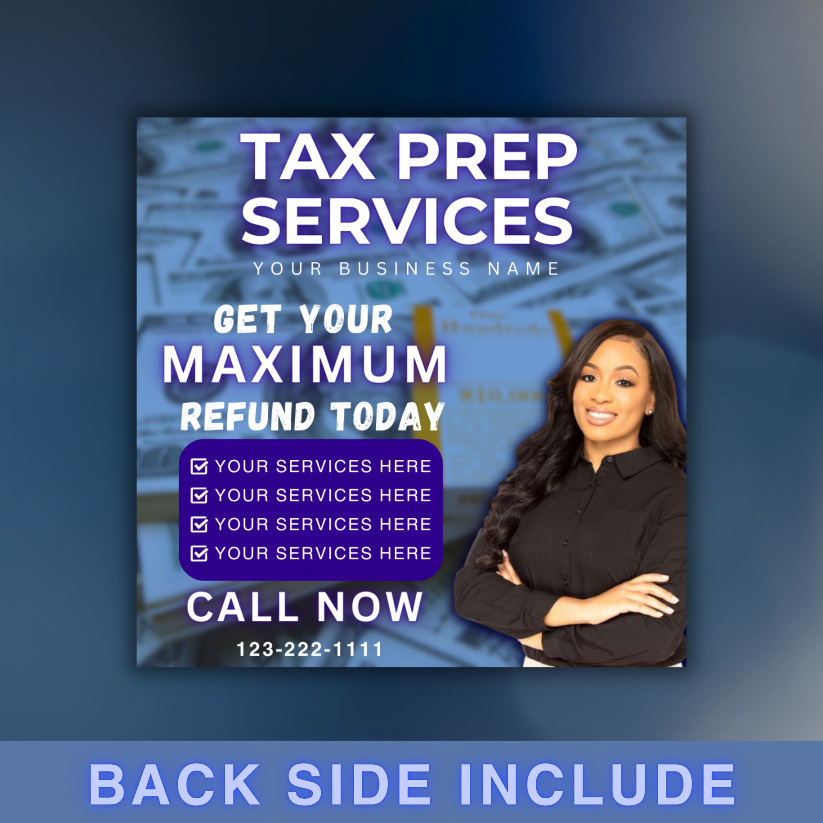 Tax Prep Flyer, Tax Prep Instagram, Tax Flyer Template, Preparation Flyers, Tax Prep Templates, Tax Preparation Post