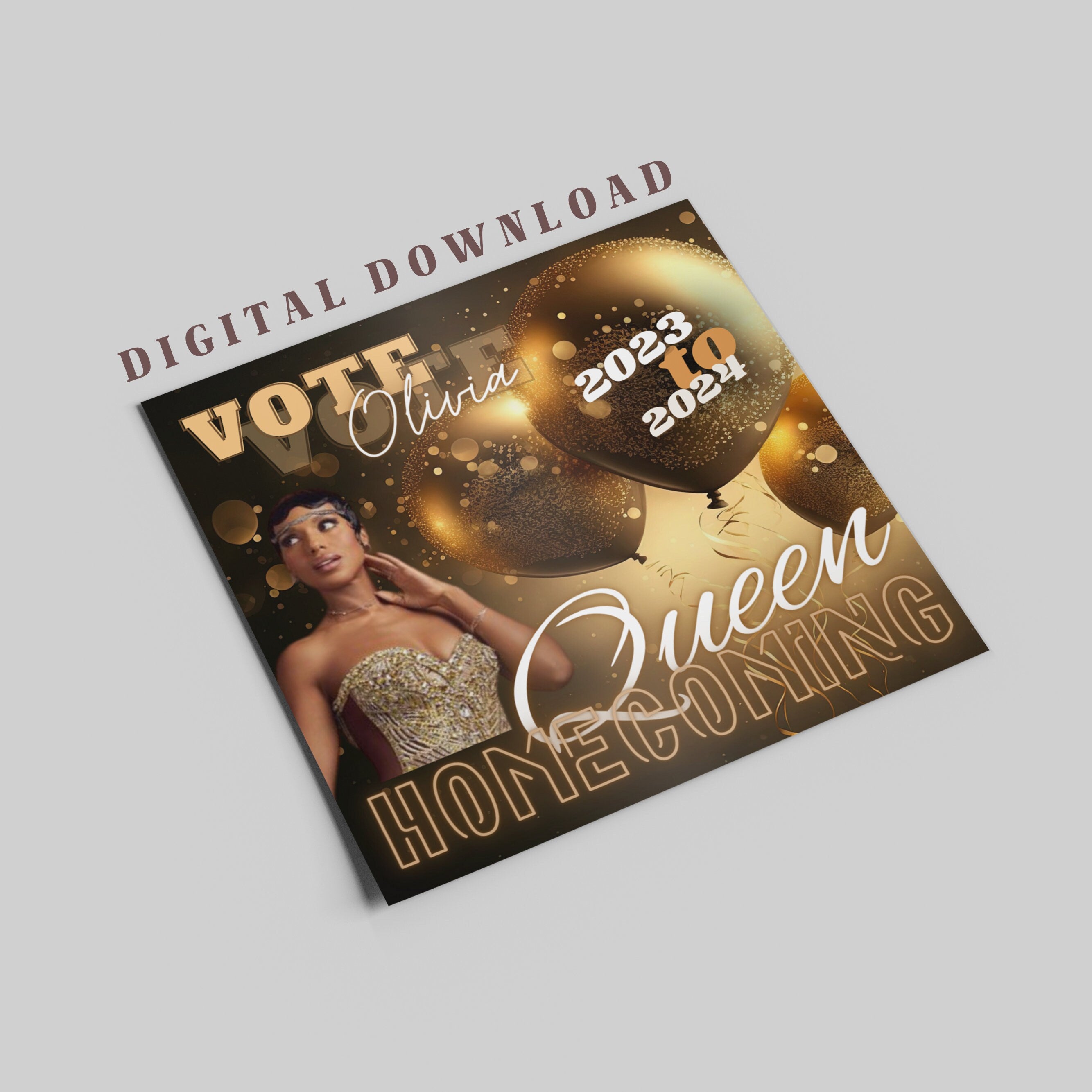 Homecoming Queen Campaign Flyer | DIY Vote for Me Election High School Beauty Social Media Instagram Snapchat Editable Canva Template