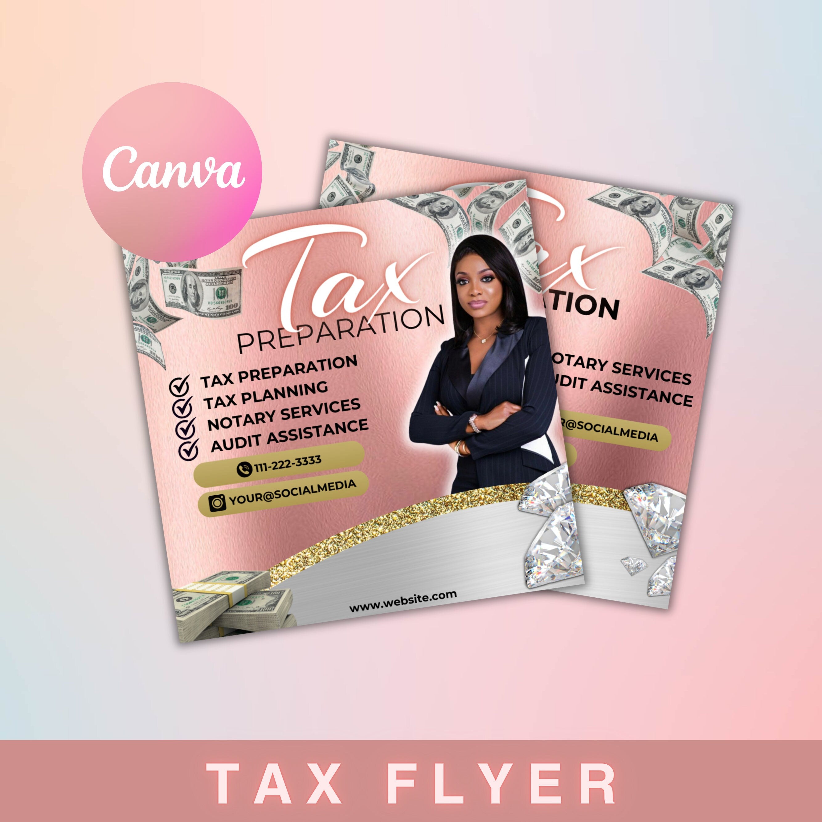 Tax Prep Flyer, Tax Prep Instagram, Tax Flyer Template, Preparation Flyers, Tax Prep Templates, Tax Preparation Post