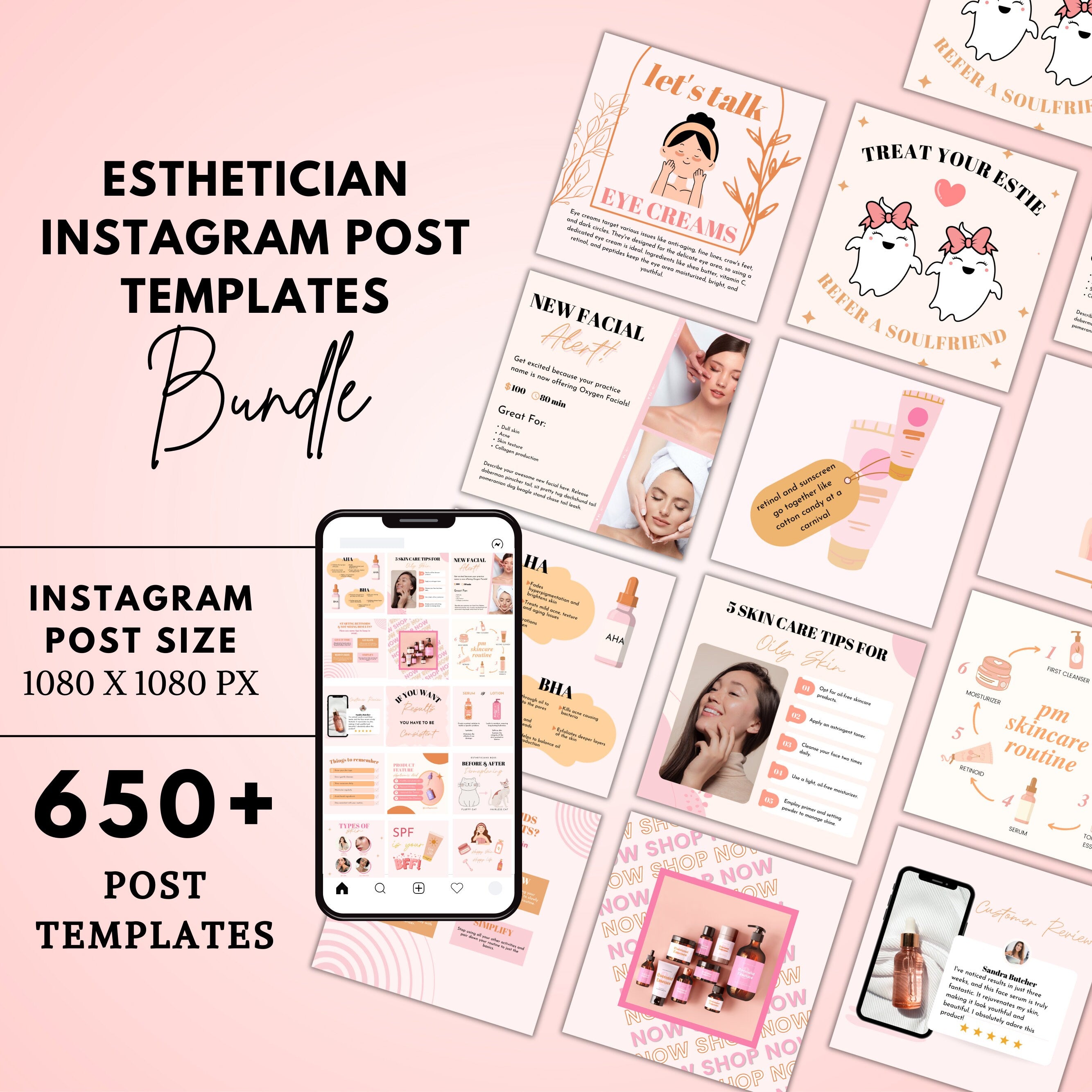 Esthetician Instagram Templates For Skincare Social Media | Esthetician Story Covers, Beauty Highlights