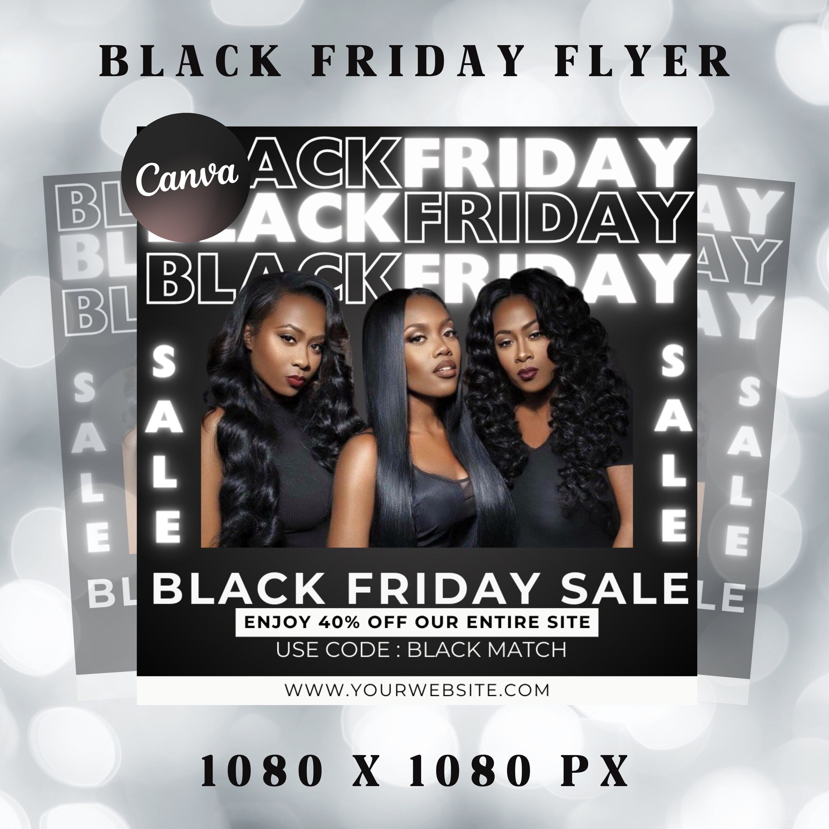 Black Friday Flyer, Black Friday Sale Flyer, Black Friday Hair flyer, Black Friday Wig Flyer, Social Media Flyer, Black Friday Flyer Canva